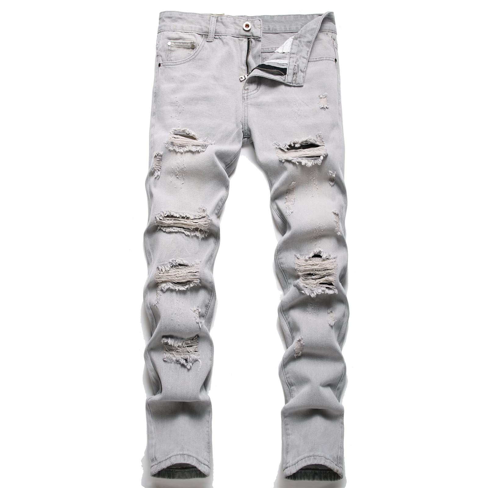 AITITIA Men's Ripped Regular Fit Jeans