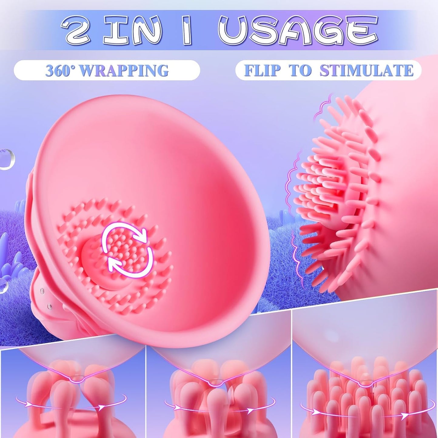 2026 Enhanced Mode Hands Free Nipple Sucking Sensory Toys Woman, Tongue Licker & 4X Suction & 9X Vibration Mode, Clitotial Stimulator Tool m7682q