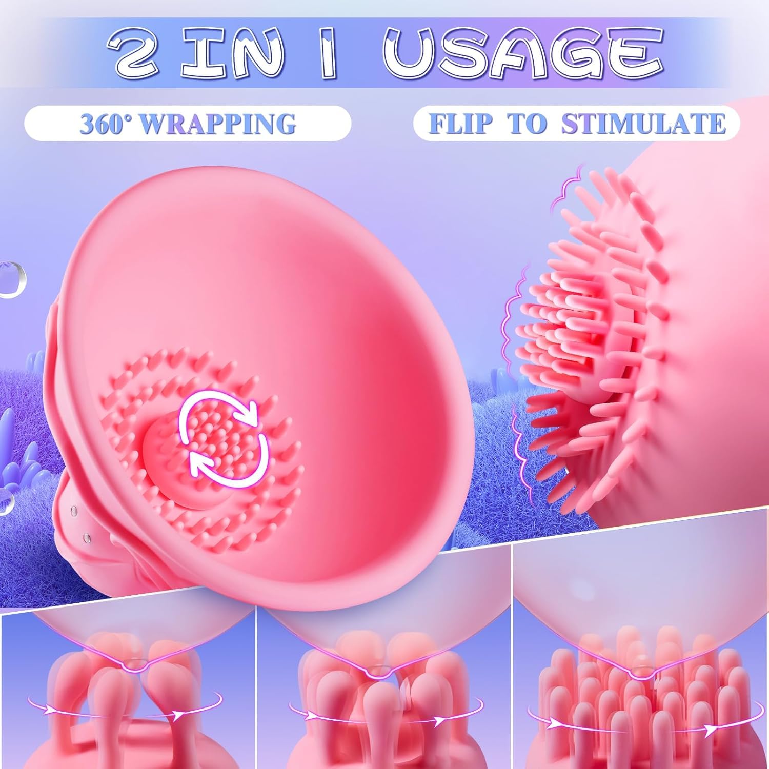 2026 Enhanced Mode Hands Free Nipple Sucking Sensory Toys Woman, Tongue Licker & 4X Suction & 9X Vibration Mode, Clitotial Stimulator Tool m7682q