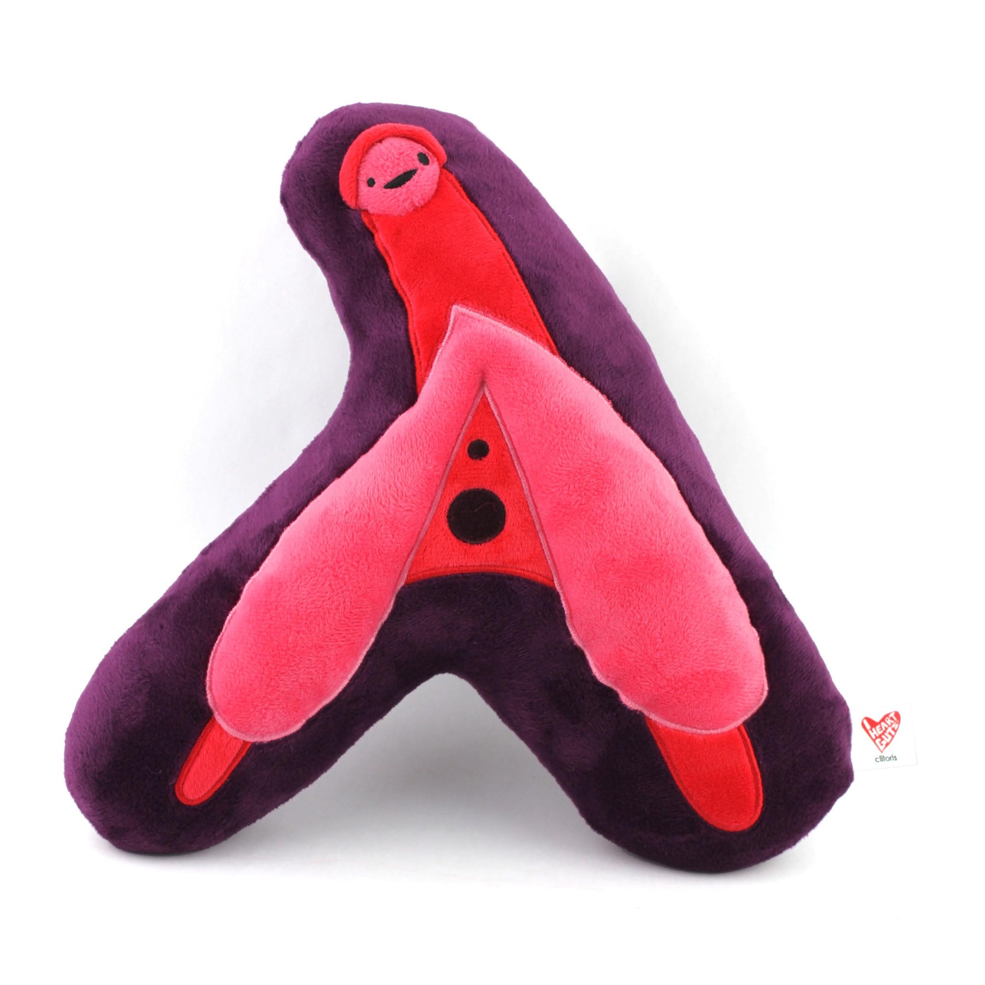 I Heart Guts Clitoris Plush - 11" Cute Educational Organ Toy for Sexual Health & Education - Funny Get Well Recovery Gift for OBGYN Nurse Patients & Medical Student STEM Anatomy Plushie