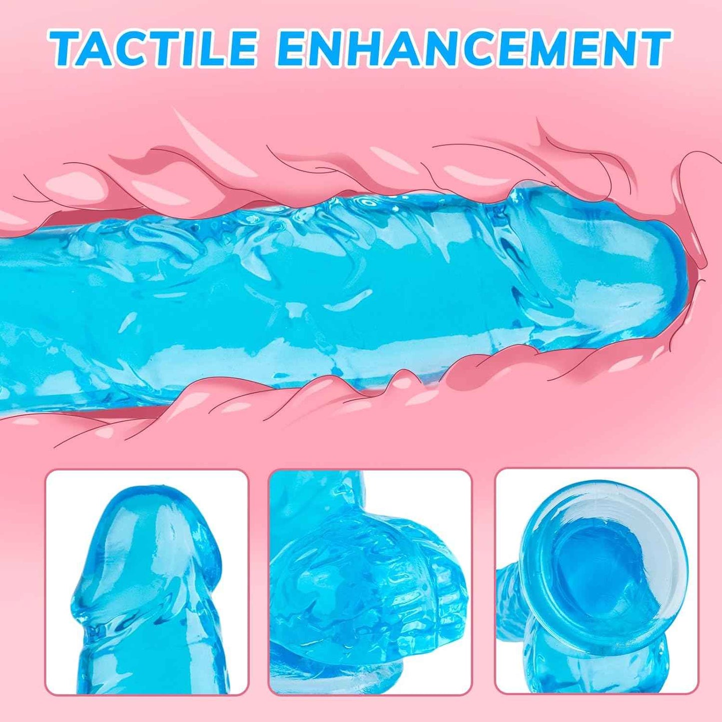 PlikBlik Realistic Dildo Suction Cup 7 Inch Blue