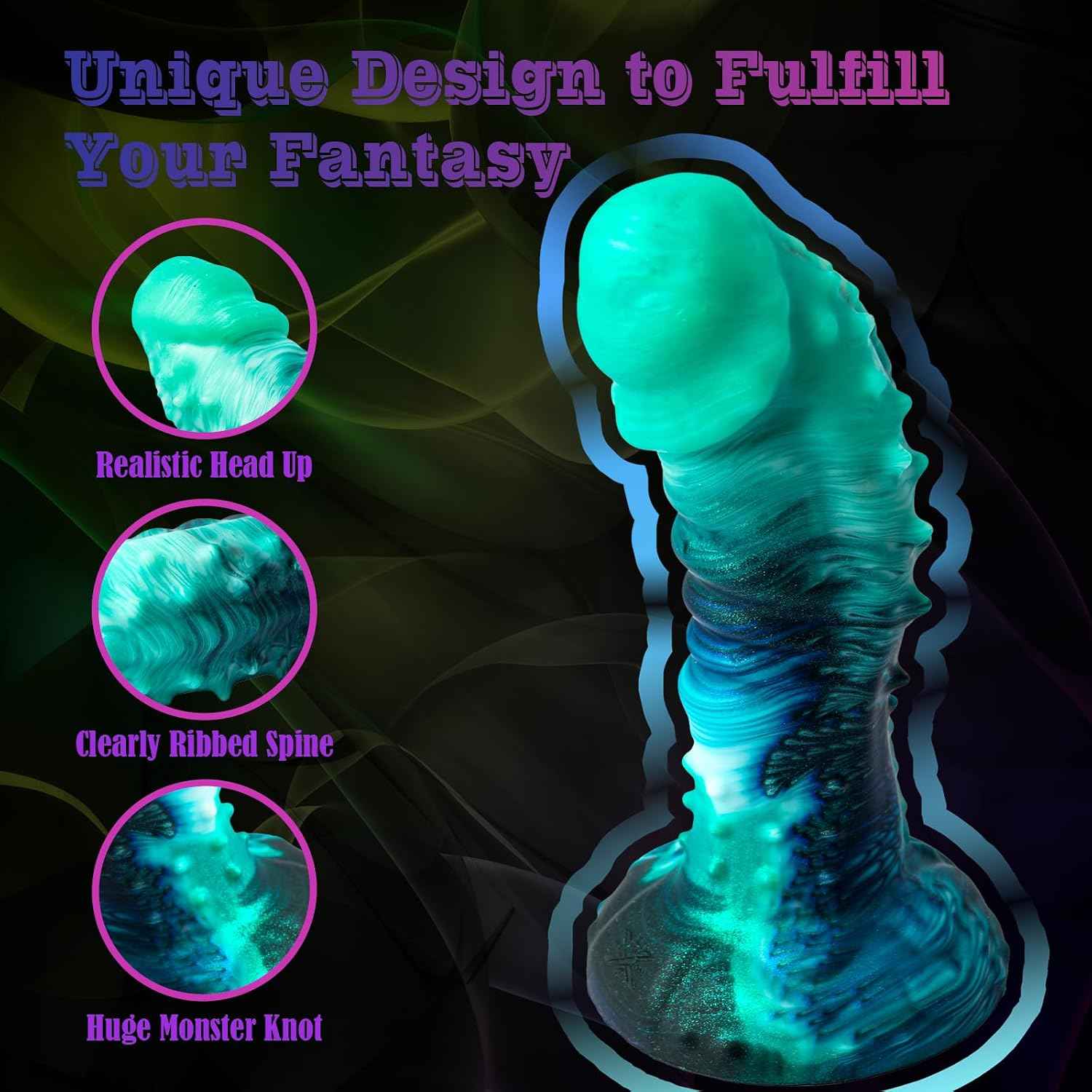 7.67 Inch Dragon Dildo - Monster Big Dildo for Women & Men, Fantasy Sex Toy with Suction Cup & Textured Shaft, Ultra-Realistic Silicone, G-Spot & Anal Play
