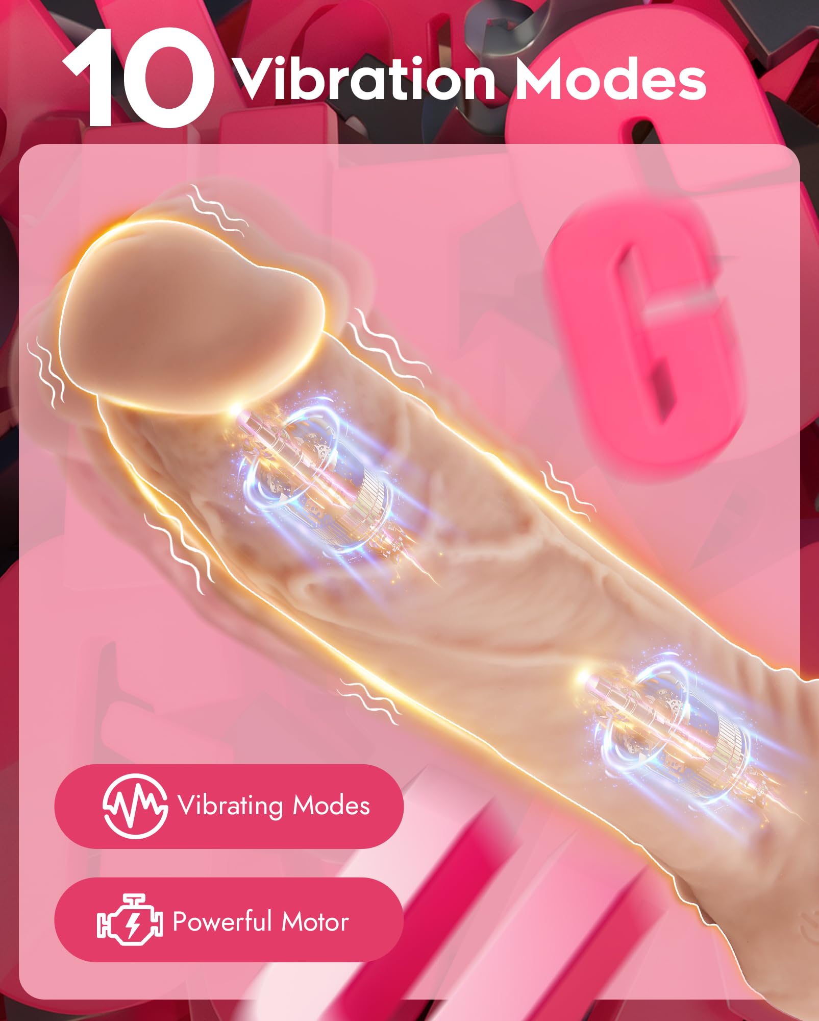 Harness Strap-On Vibration Realistic Dildos with 10 Strong Modes 2 Dildos Silicone Anal G-spot Stimulation Adjustable Strapless Sex Toys for Female Couple Lesbian | Remote Control