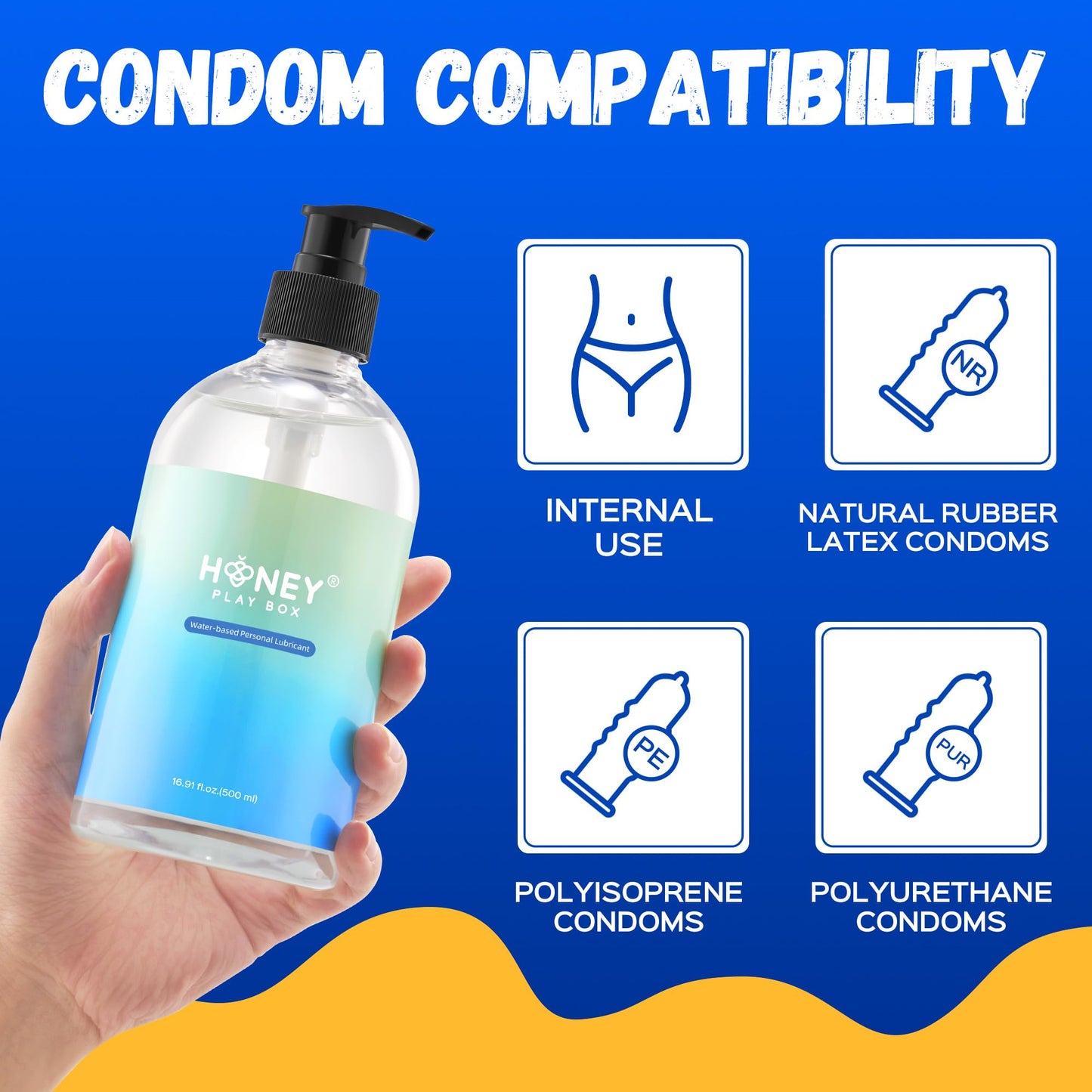 Water Based Personal Lubricant Parabens Free - Clean and Non-Staining, Silky Smooth, Latex Compatible Lube for Men, Women and Couples Safe Pleasure