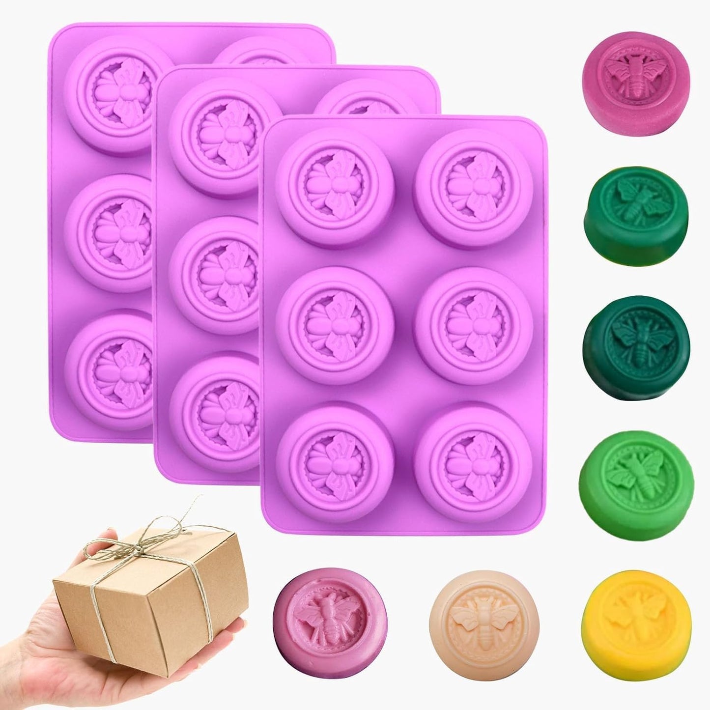 Silicone Soap Molds, Different Cavities Soap Mold with Different Shapes, Perfect for Soap Making, Handmade Cake Chocolate Desserts Biscuit Pudding Teacake Jelly