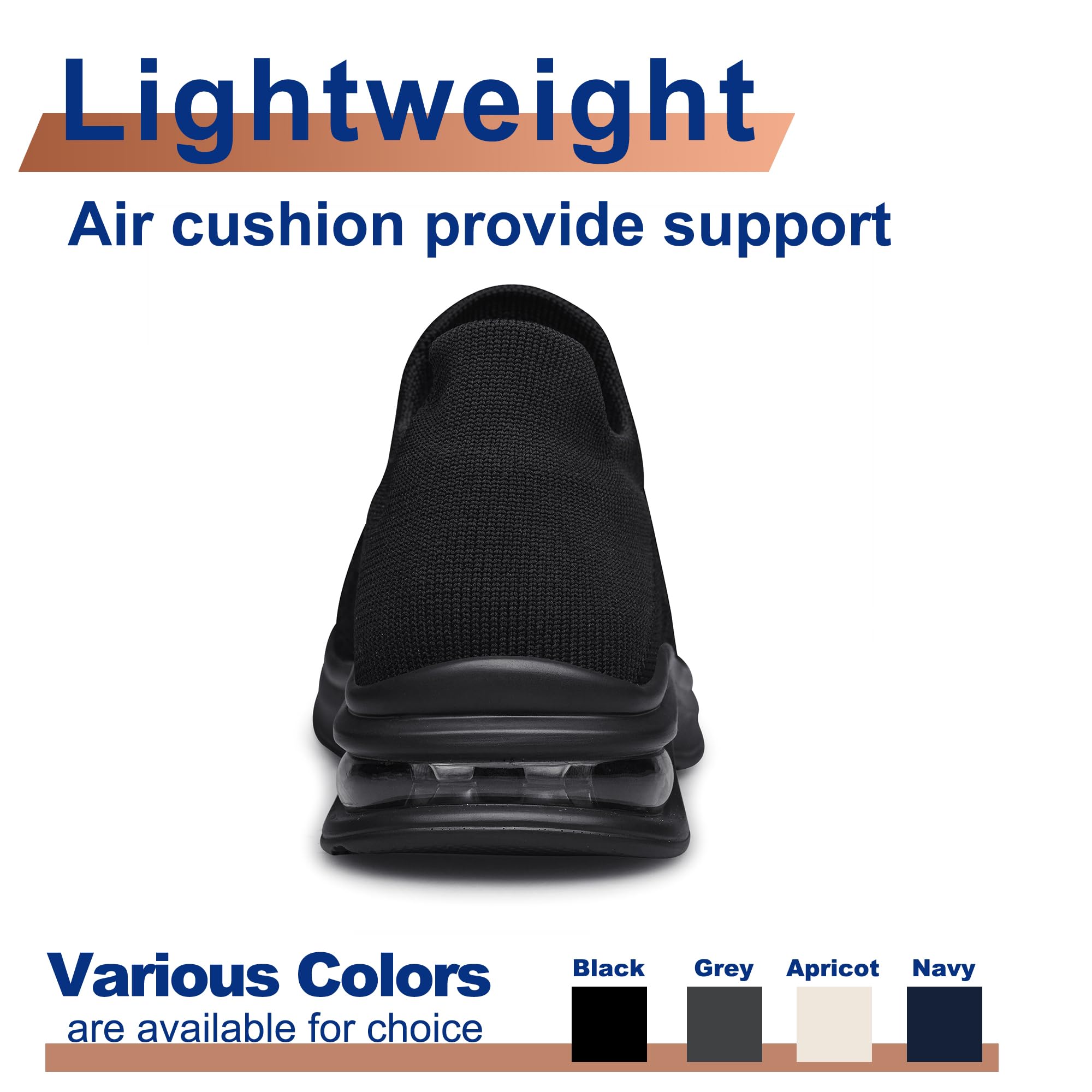 Mens Walking Shoes Slip on Lightweight Running Shoes Workout Athletic Tennis Shoes Gym Sneakers