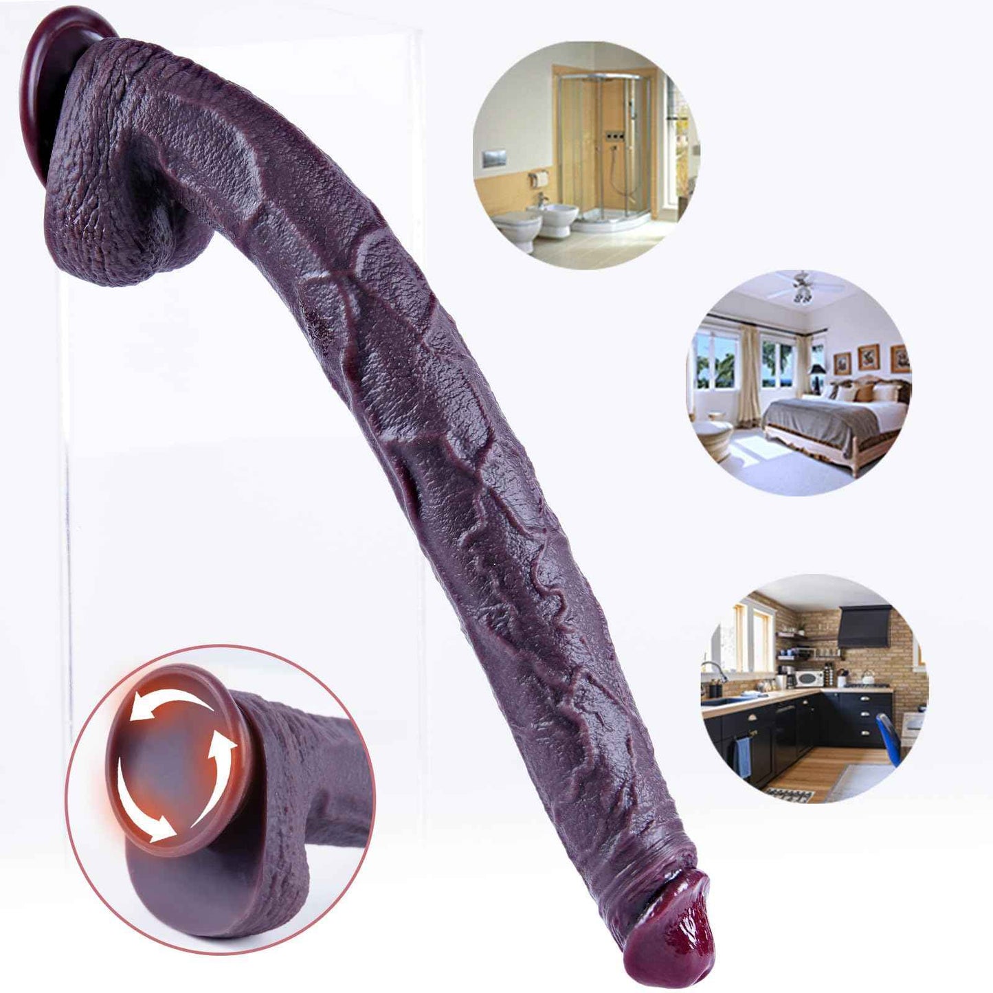 16.5 inch Giant Extra Long Dildo, Realistic Silicone Thick Dildo with Strong Suction Cup