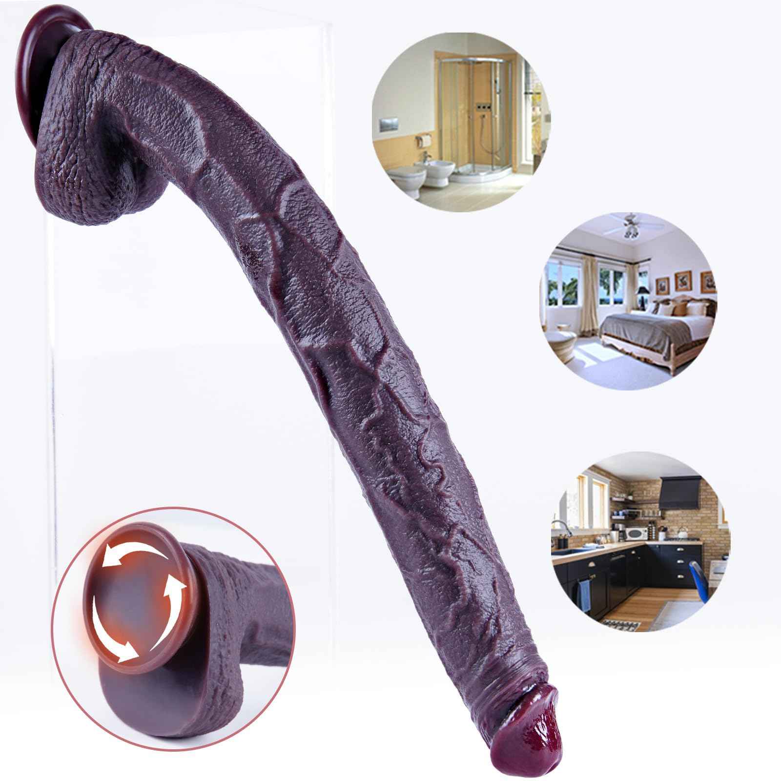 16.5 inch Giant Extra Long Dildo, Realistic Silicone Thick Dildo with Strong Suction Cup