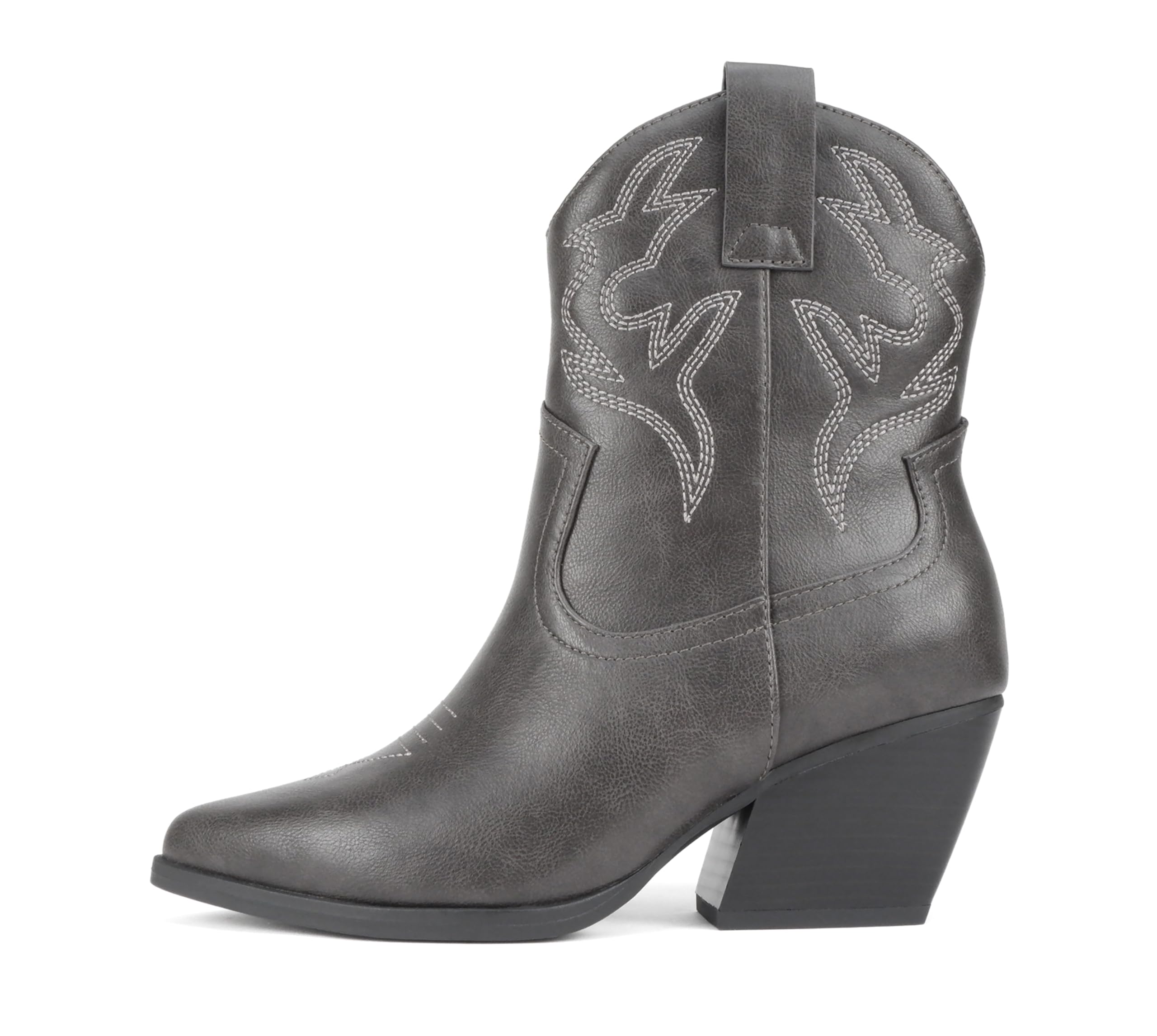 Soda “BLAZING” ~ Women Western Bootie Pointe Toe with Low Heel (Wide Fit Available)