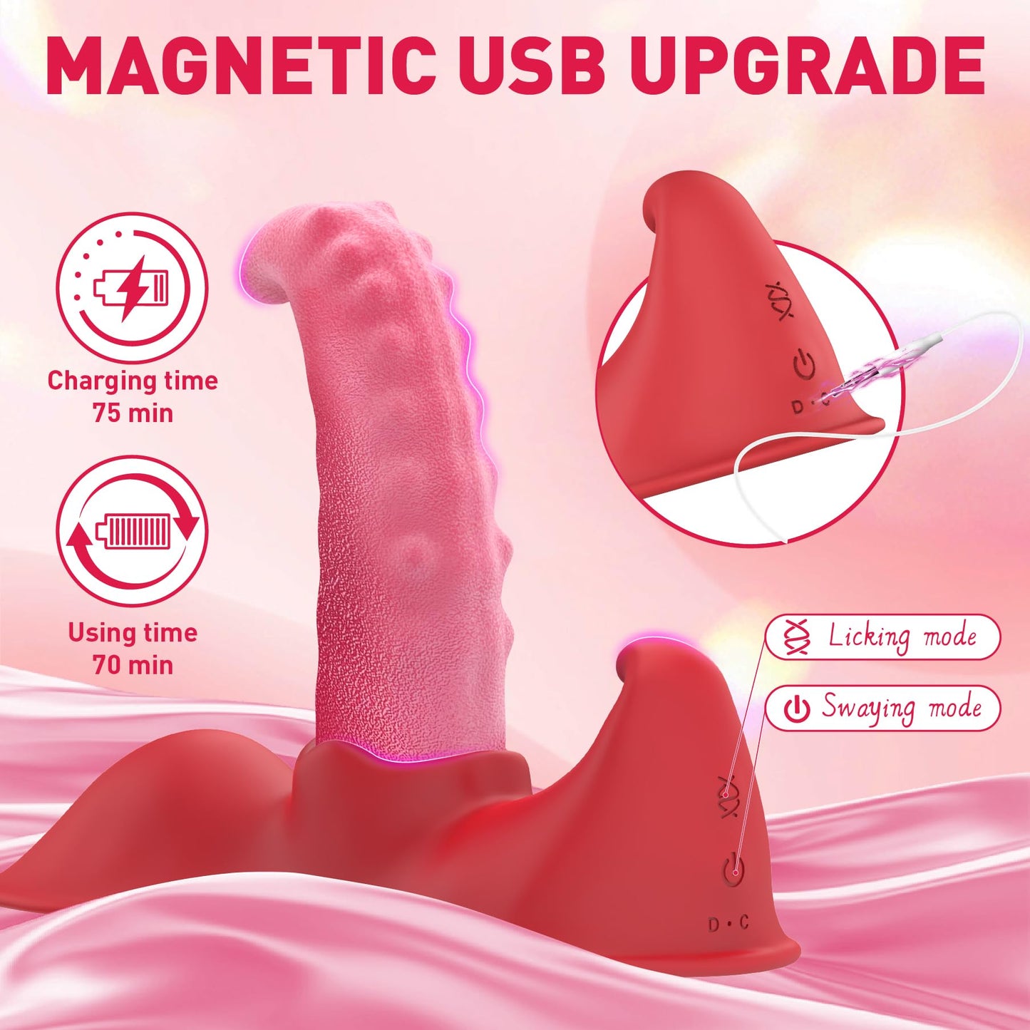Thrusting Dildo Tongue Sex Toy for Women,G Spot Dildo Remote Control Vibrator with 10 Vibrating 10 Swing Vibration Modes,Sex Machine Vibrating Panties Clitoral Anal Plug Adult Sex Toys for Women Men