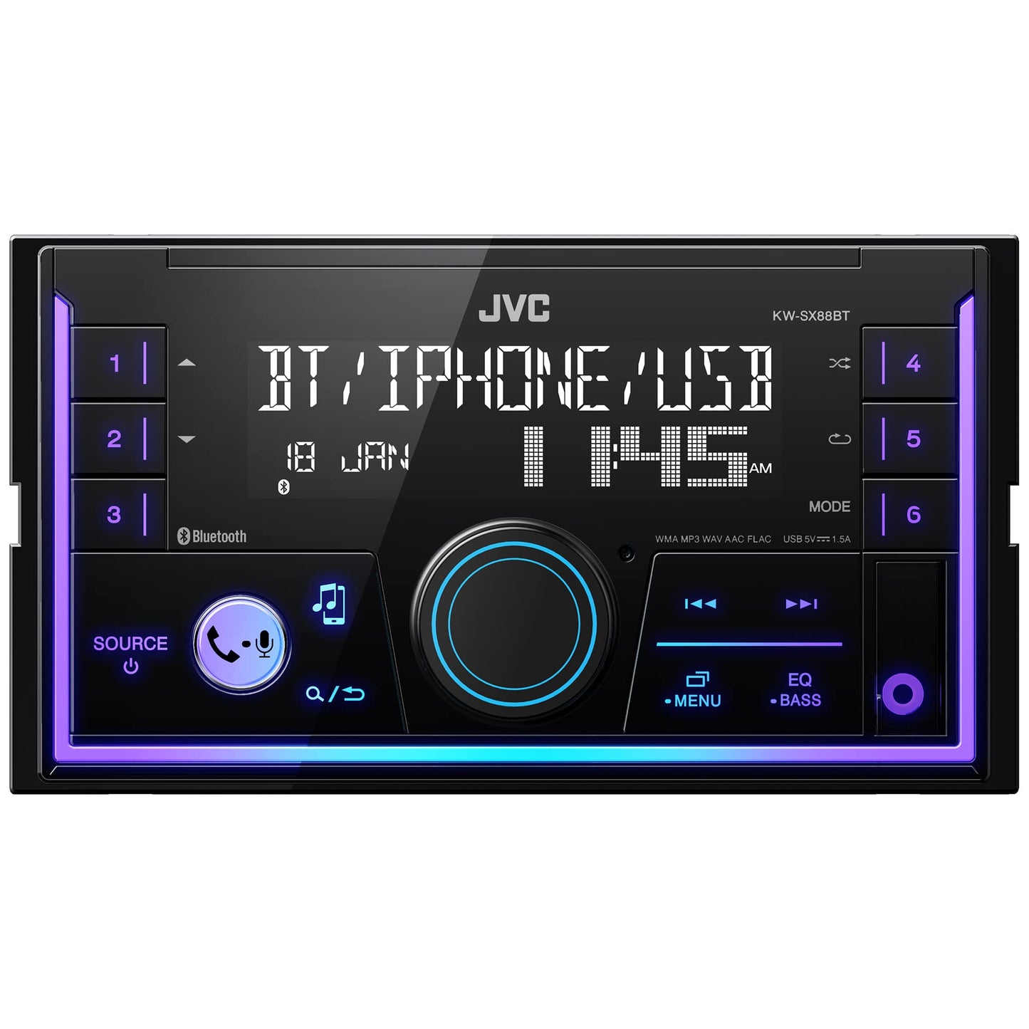 JVC Single DIN Car Stereo Receiver