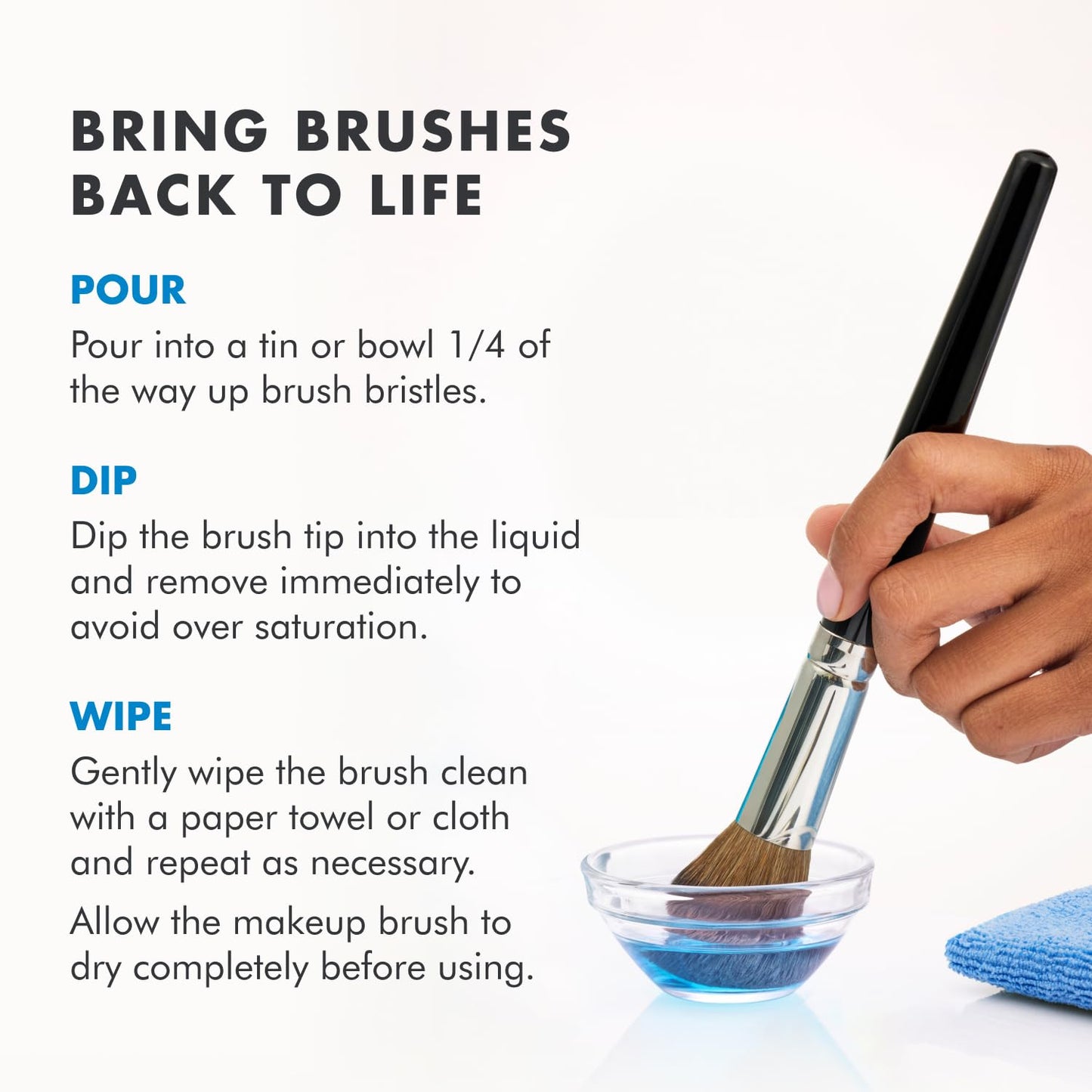 Cinema Secrets Original Blue Vanilla Makeup Brush Cleaner Solution - Professional Cleanser for Makeup Brushes - Quick-Drying, Rinse-Free Formula - Removes Stubborn Waterproof Make Up