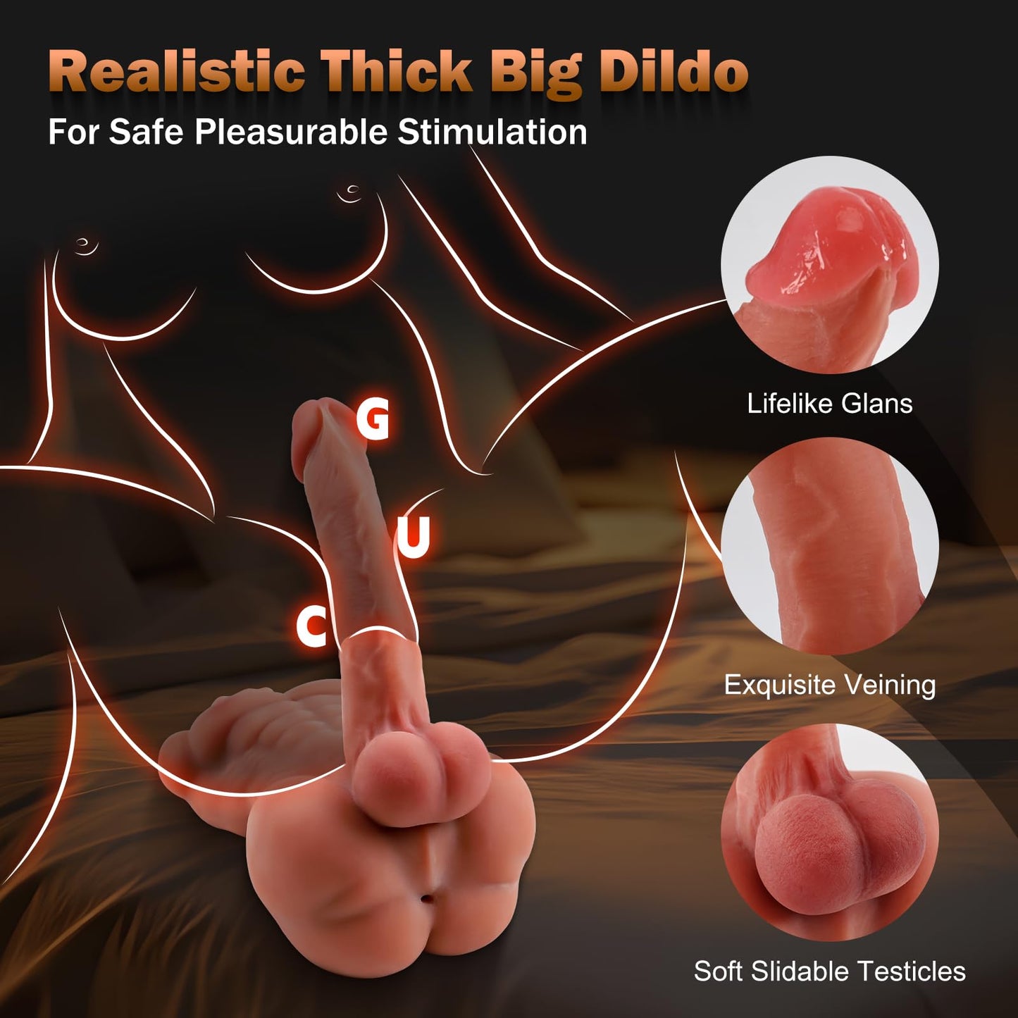 Male Sex Doll with Huge Flexible Dildo - 4.8LB Realistic Muscular Torso Sex Dolls with 7.7in Dildo for Women Masturbation, Tight Anal for Mens Gay Sex Toys, Unisex Masturbator for Female Male Couples