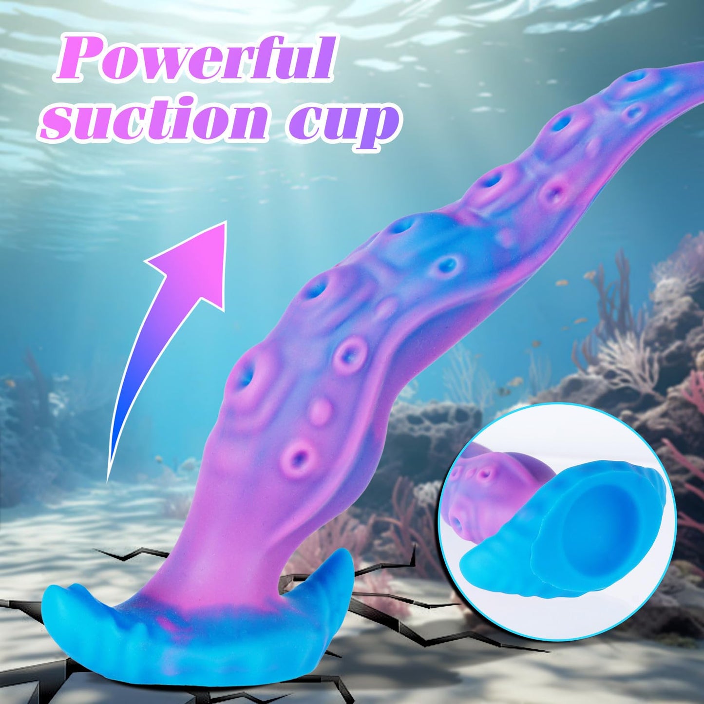3 Sizes Octopus Tentacle Anal Dildo Anal Plug Training Sets, Silicone Realistic Wearable Small Large Monster Prostate Dildo Sex Toys, Thick Thin Purple Blue Fantasy Dildos Set for Beginner Men Women
