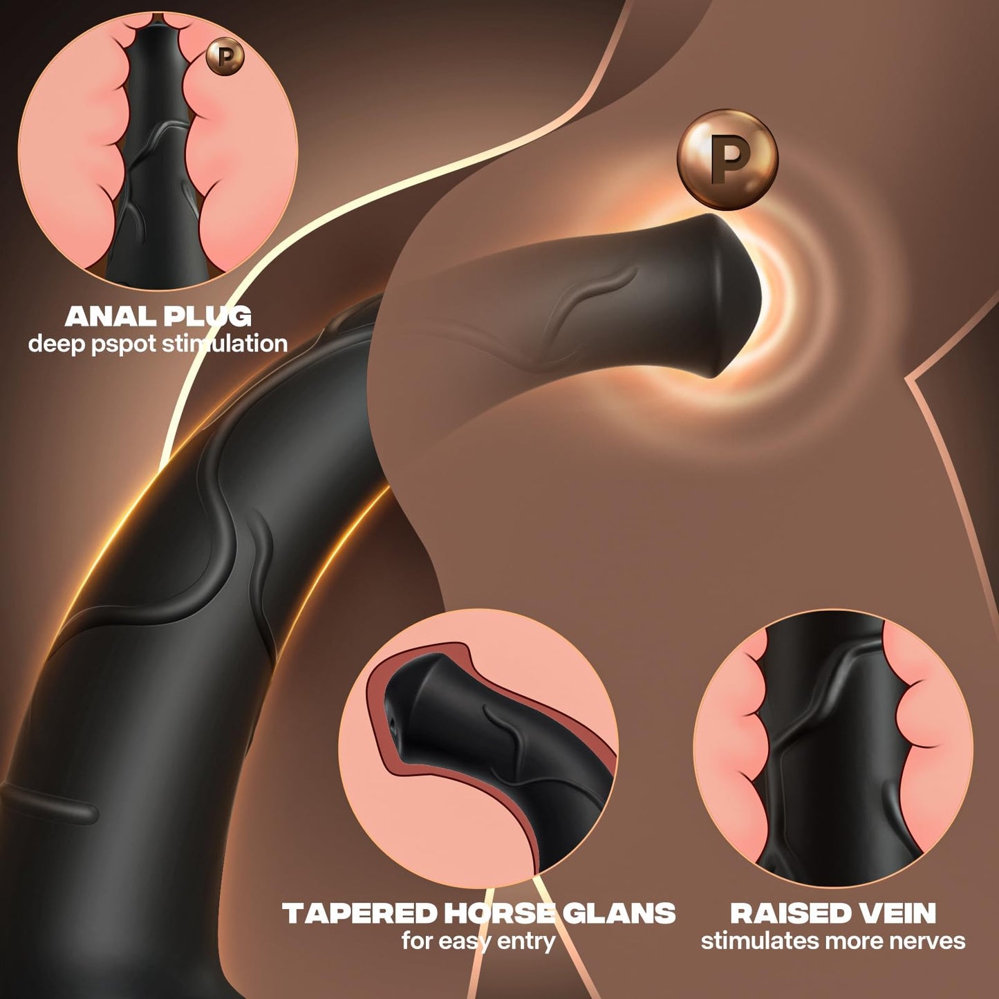 Thrusting Horse G-spot Dildo Vibrator, Adult Sex Toy for Women Men Couples
