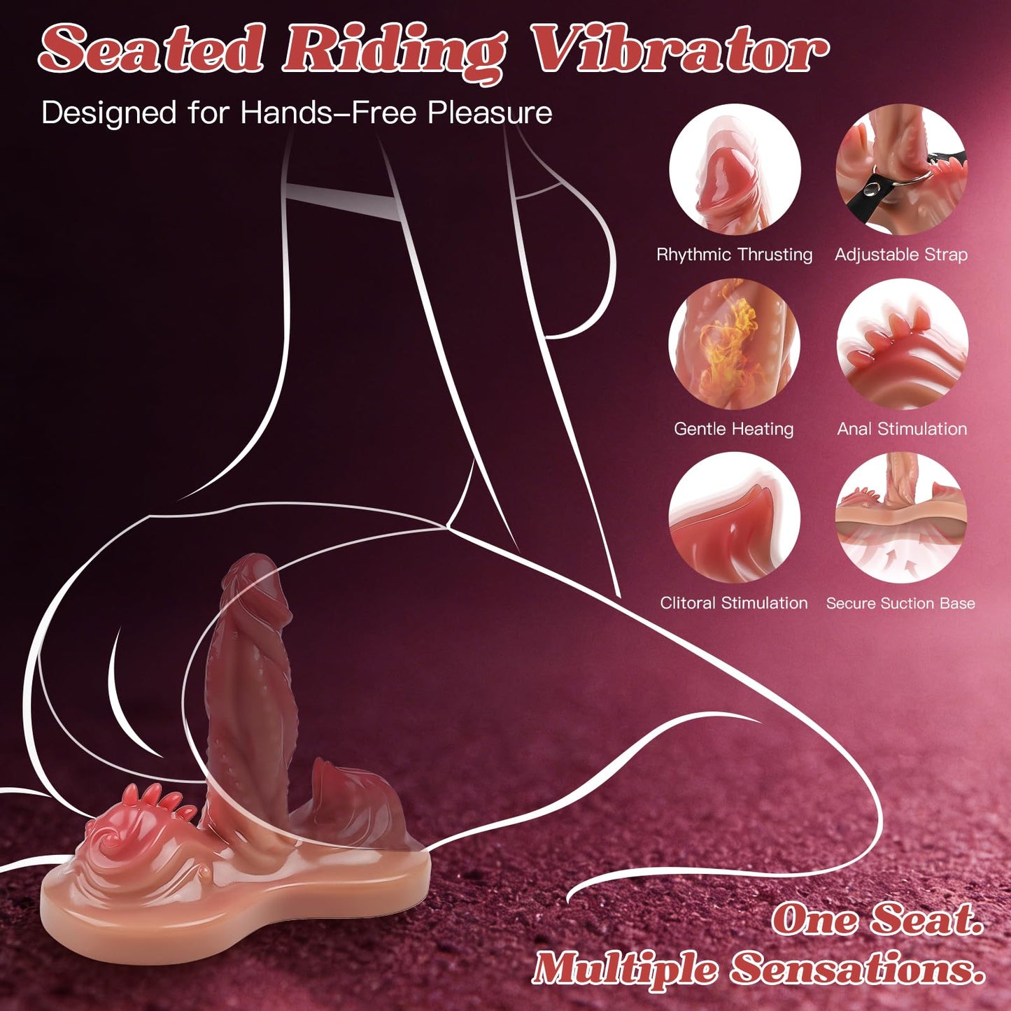 Sex Toys Thrusting Dildo Vibrator - Adult Toys for Women,Realistic Dildo Thrusting & Vibrating & Heating,Sit and Ride Thrusting Dildo Vibrator Strap on,Romote Control Adult Sex Toy for Women Couples