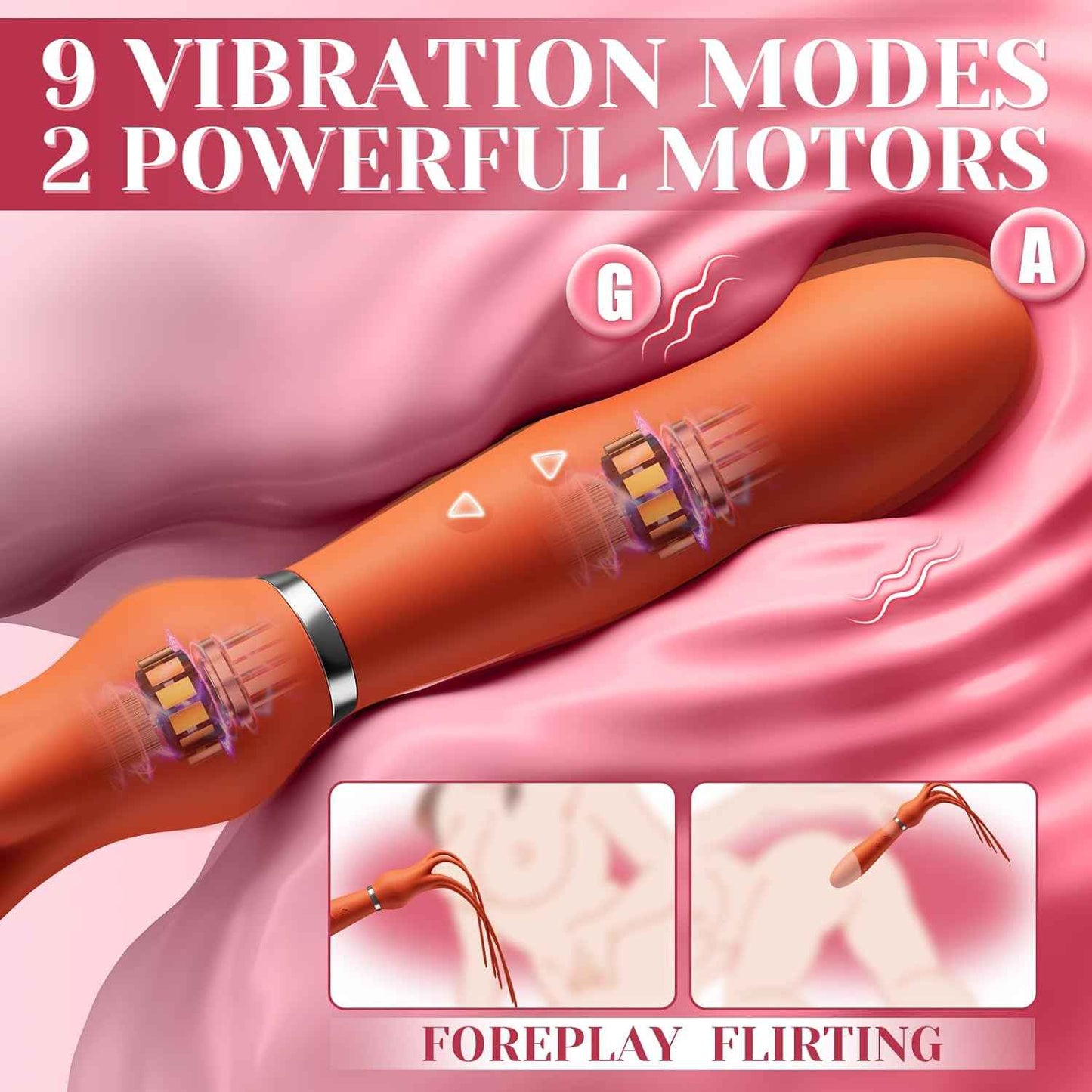 Vibrating Sex Whip Sex Toys Couple Vibrator Floggers, Adult Toys Vibrators Clitoral Stimulator Anal Toy Dildo with 9 Vibrations for Women Couples Sex Toy, Silione Tickling Massager for Foreplay