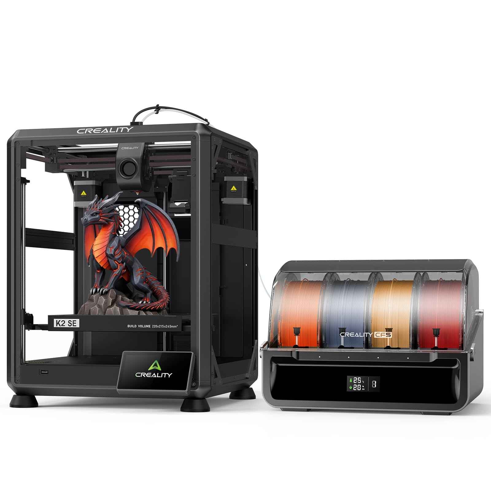 Creality K2 SE 3D Printer, 500mm/s High-Speed Printing, Support Multi Color 3D Printing Needs CFS, Solid Metal Build, Auto Leveling