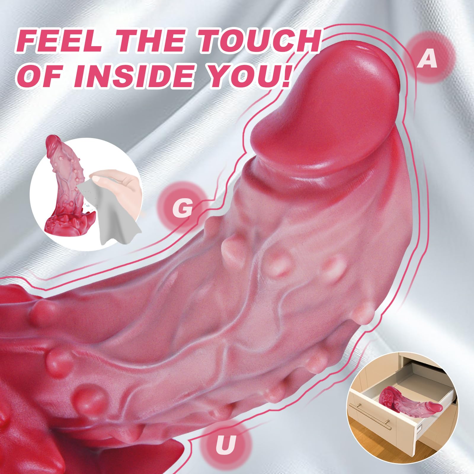 Soft Silicone Realistic Small Short Thick Dildo for Women Men, 6.4 Inch Curved Fantasy Monster Dildo
