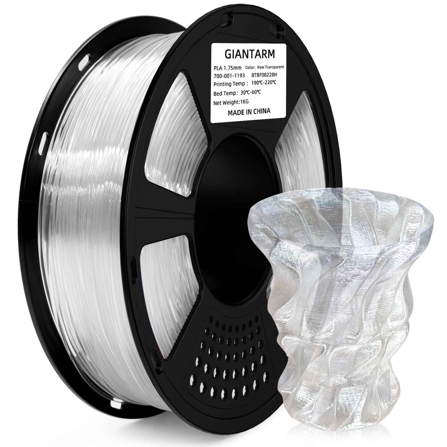 GIANTARM 3D Printer PLA Filament, Glitter Blue Filament, 1.75mm Dimensional Accuracy +/-0.03mm, 1080 Feet per Roll, Vacuum Packaging, for Most 3D FDM Printer