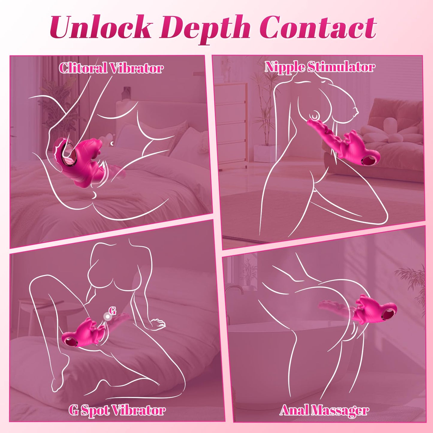 3 in 1 Vibrator Couples Sex Toys for Women, Tuaieu G Spot Dildo with 10 Tongue Licking & Vibrating Adult Toys, Realistic Tongue Vibrator for Women Pleasure Tools for Female