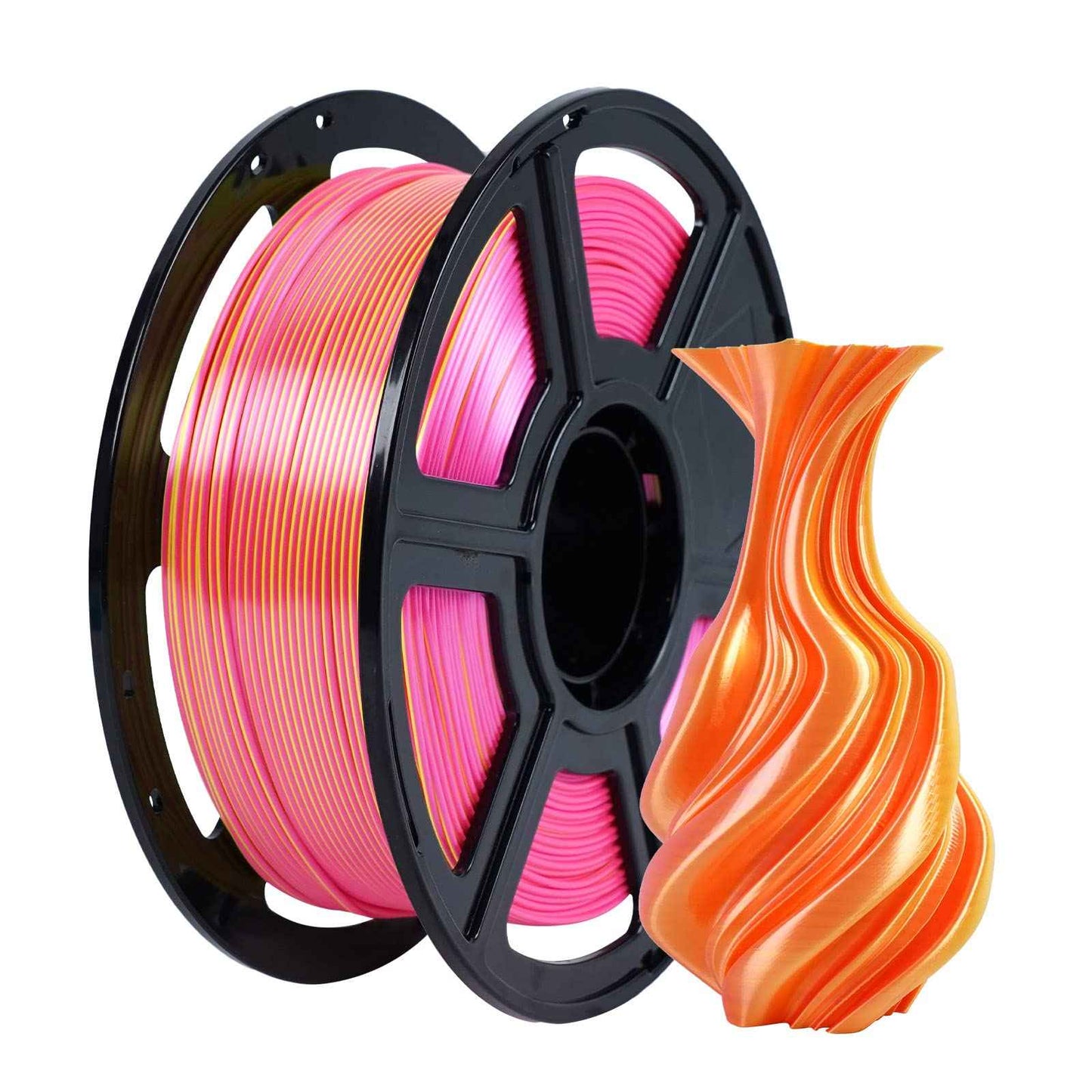 FLASHFORGE Silk PLA Filament 1.75mm, 3D Printer Filament 1kg (2.2lbs) Spool, Smooth and Silky Texture 3D Printing Filament, Dimensional Accuracy +/- 0.02mm