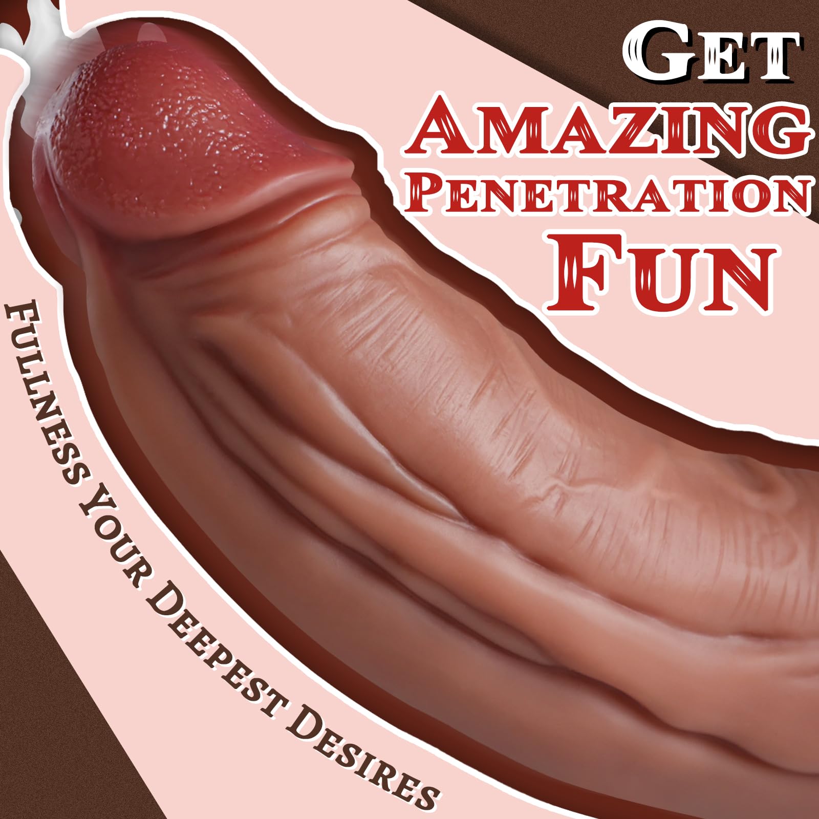 10 inch Dual Density Silicone Big Dildo No Balls with Realistic Venis, 2.6'' Diameter Huge Thick Dildo with Suction Cup for Hands-Free and Anal Play, G-spot Giant Girthy Dildos Sex Toys for Women Men