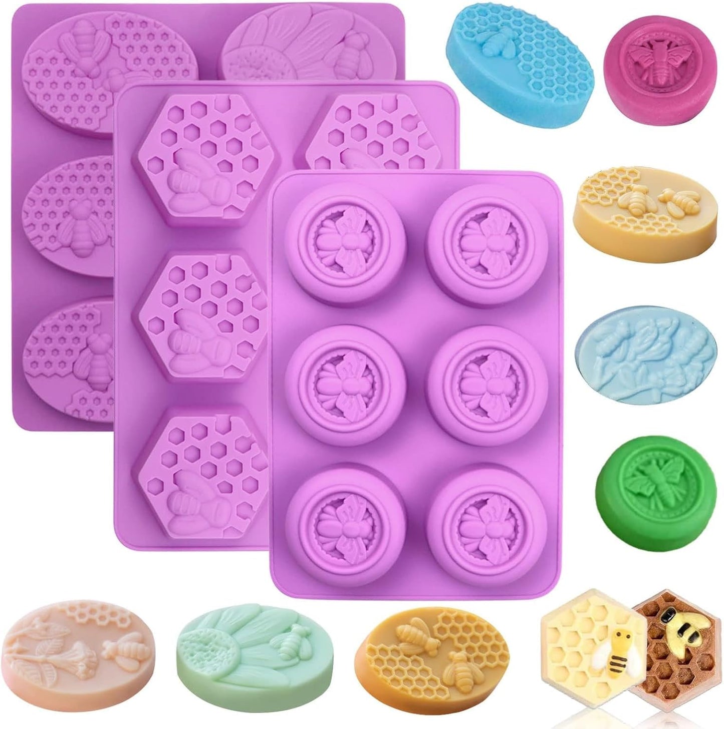 Silicone Soap Molds, Different Cavities Soap Mold with Different Shapes, Perfect for Soap Making, Handmade Cake Chocolate Desserts Biscuit Pudding Teacake Jelly
