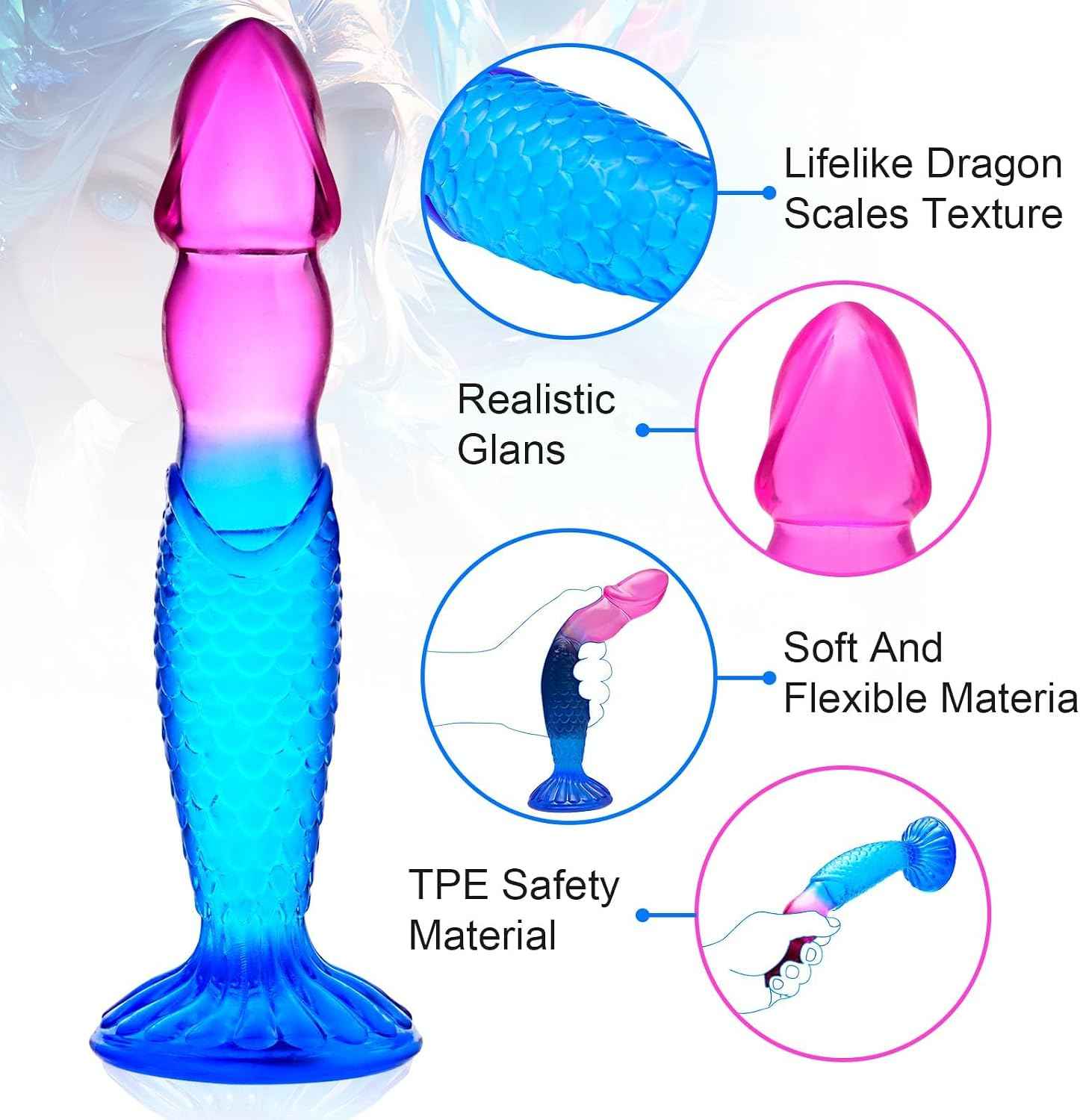 ZUTIN 9in Realistic Dragon Scale Fantasy Dildo with Suction Cup
