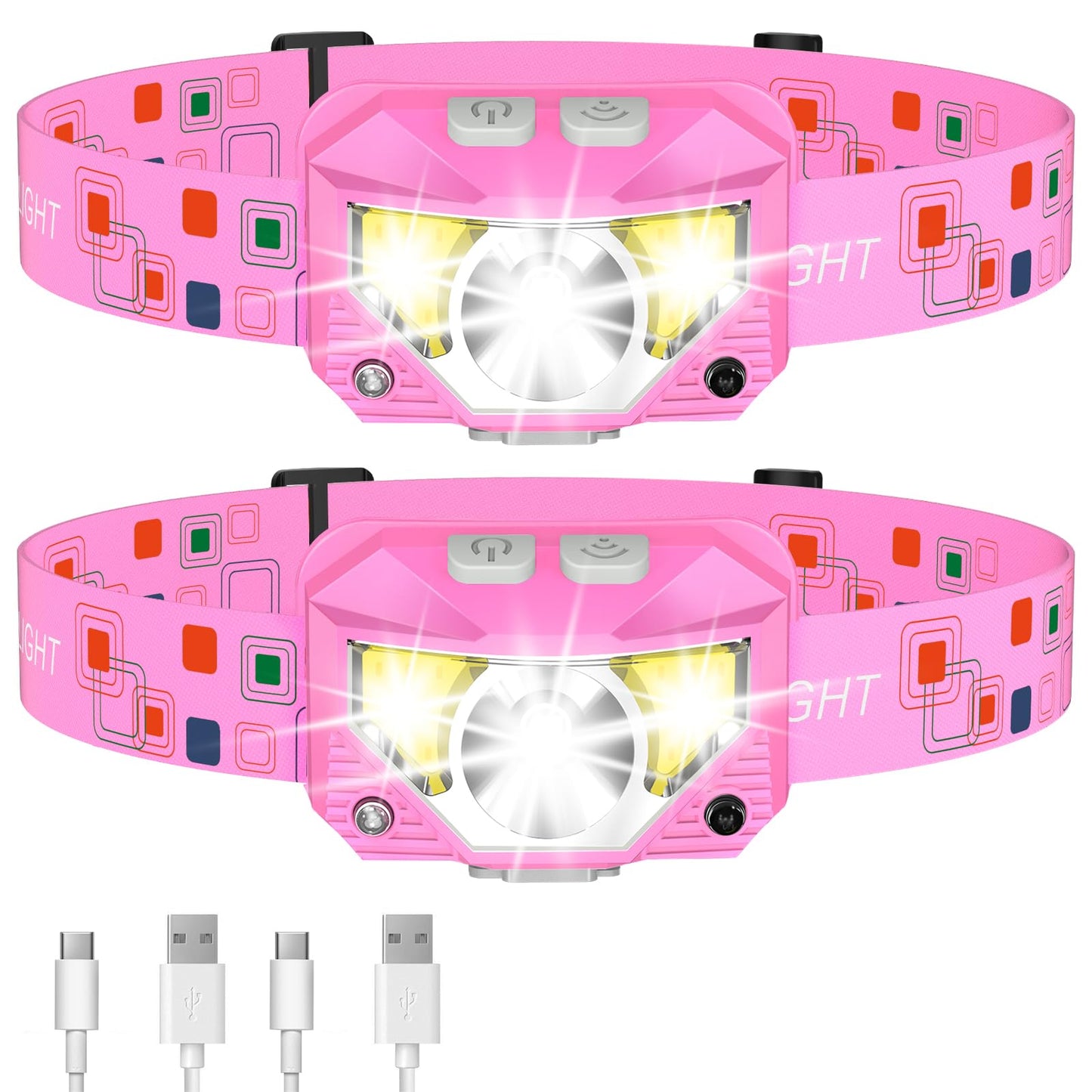 LHKNL Headlamp Flashlight, 1200 Lumen Ultra-Light Bright LED Rechargeable Headlight with White Red Light, Waterproof Motion Sensor Head Lamp, 8 Modes for Outdoor Camping Running Cycling Fishing