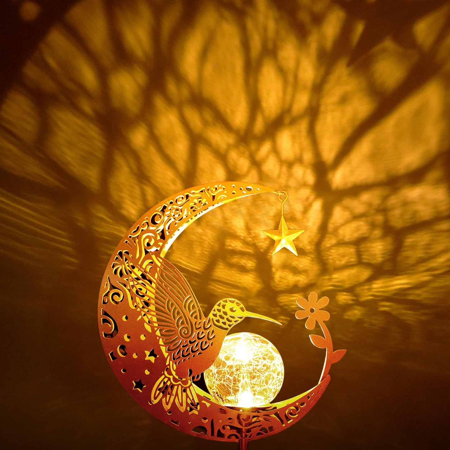 ZNYCYE Solar Lights Outdoor Decorative Moon Solar Stake Lights Pathway Lights Gardening Gifts for Mom Grandma Friends, Fairy Garden Decor Waterproof for Walkway, Yard, Lawn, Patio