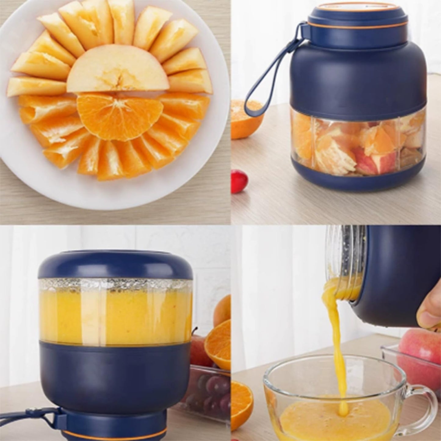 Portable Wireless Juicer Cup, 2026 New Portable Household Appliances Juicer, 1300 Ml/44 Fl Oz Wireless Juicer Cup, Dual Lid Compact Travel Drinking Cup for Travel, Gym, Home & Office