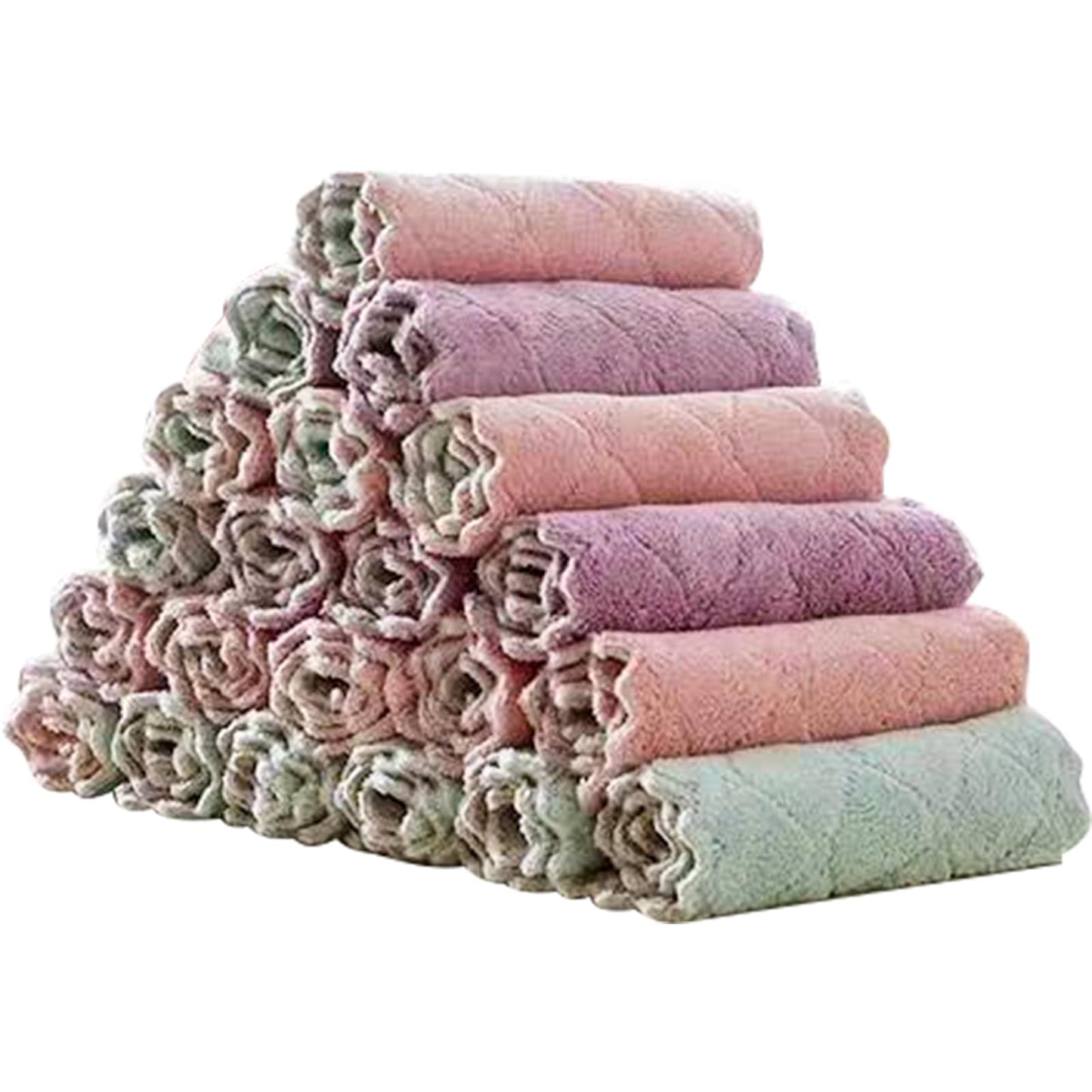 SAOYOAS Kitchen Cloth, Microfiber Dish Towels Washcloths, Super Absorbent Coral Velvet Dishtowels, Premium Cleaning Cloths,Non-Stick Oil Quick Dry Dish Towels, Soft Tea Towel, Table Cleaning Cloths.