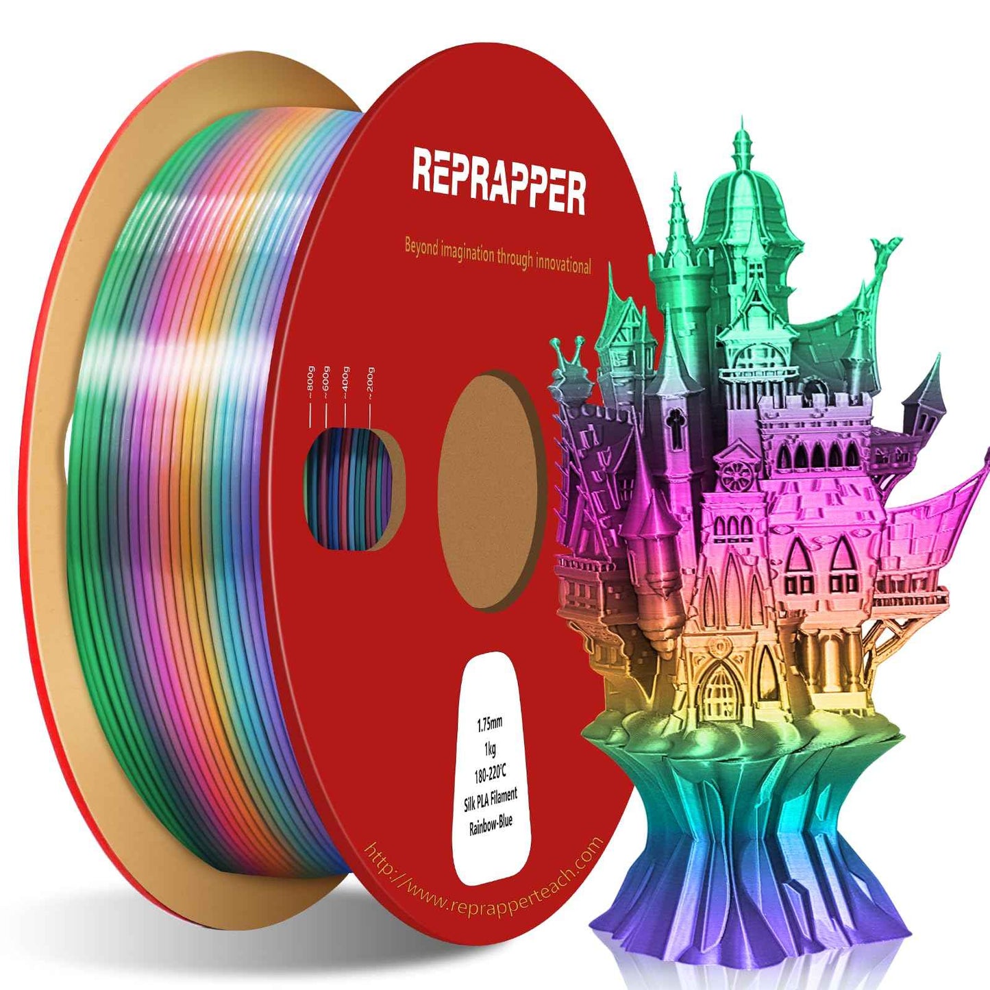 RepRapper PLA Filament Glow Dual PLA Filament 1KG for FDM 3D Printer