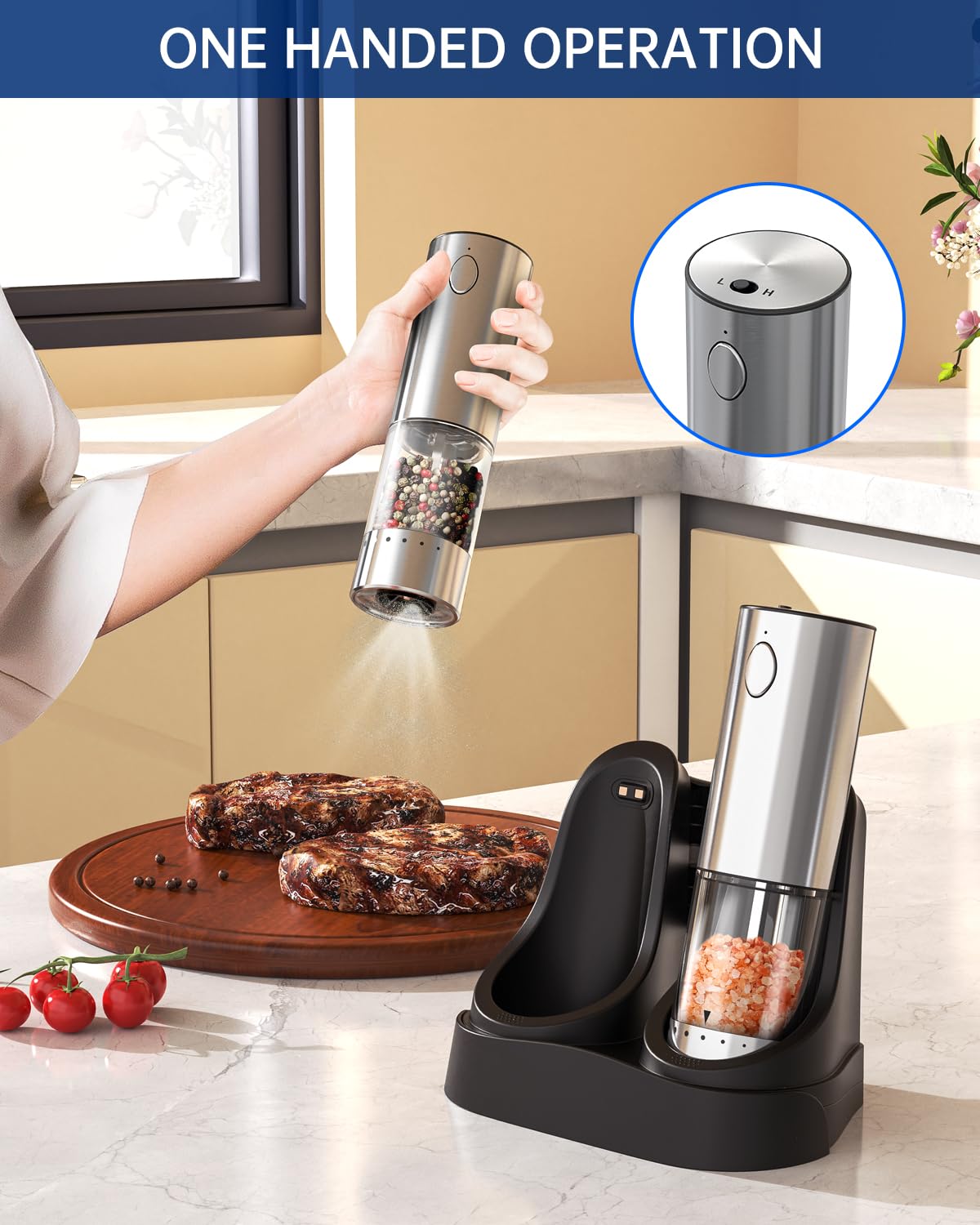 CIRCLE JOY Salt and Pepper Grinder Set