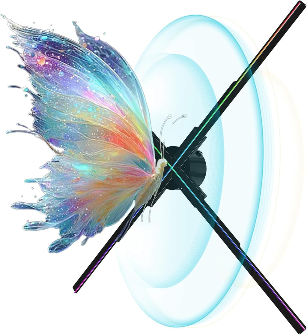3D Hologram Fan 23.6 Inch/60CM,3D Hologram Led Fan Projector with APP+WIFI+Bluetooth+Remote Control,3D Holographic Fan for Business Store Display,Party,Christmas,exhibition,wedding