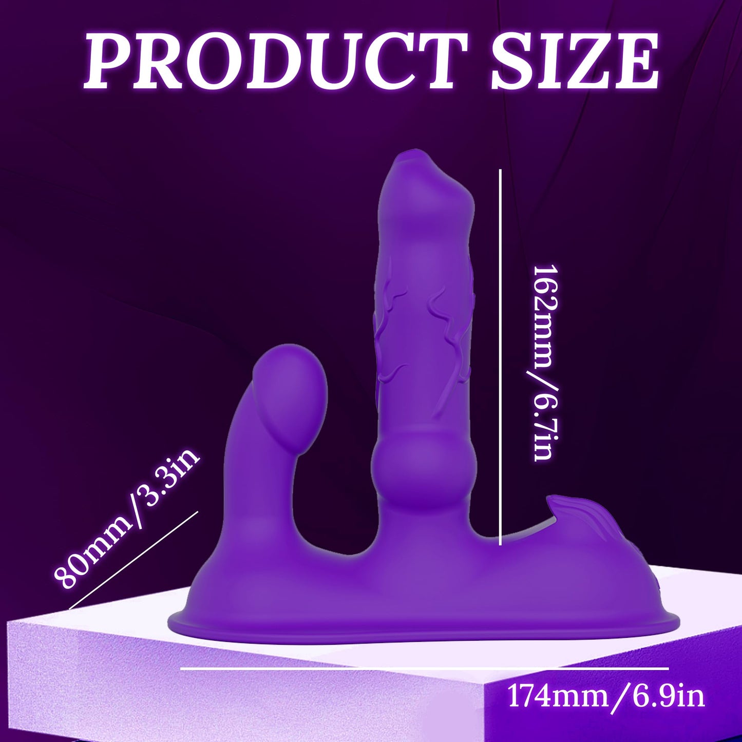 FUECHU Thrusting Dildo Vibrator for Women Couples, 10 Vibrating & 10 Thrusting Modes with APP Control, Dual Head Riding Toy Quiet G-Spot Anal Stimulator Waterproof Rechargeable Sex Toy