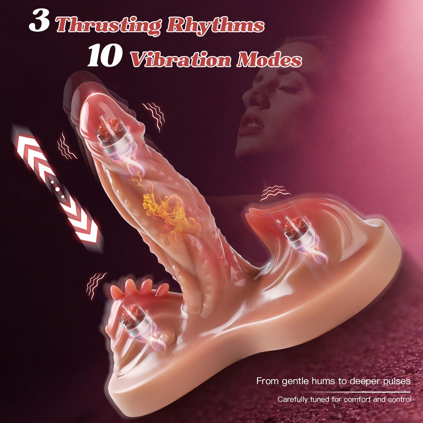 Sex Toys Thrusting Dildo Vibrator - Adult Toys for Women,Realistic Dildo Thrusting & Vibrating & Heating,Sit and Ride Thrusting Dildo Vibrator Strap on,Romote Control Adult Sex Toy for Women Couples