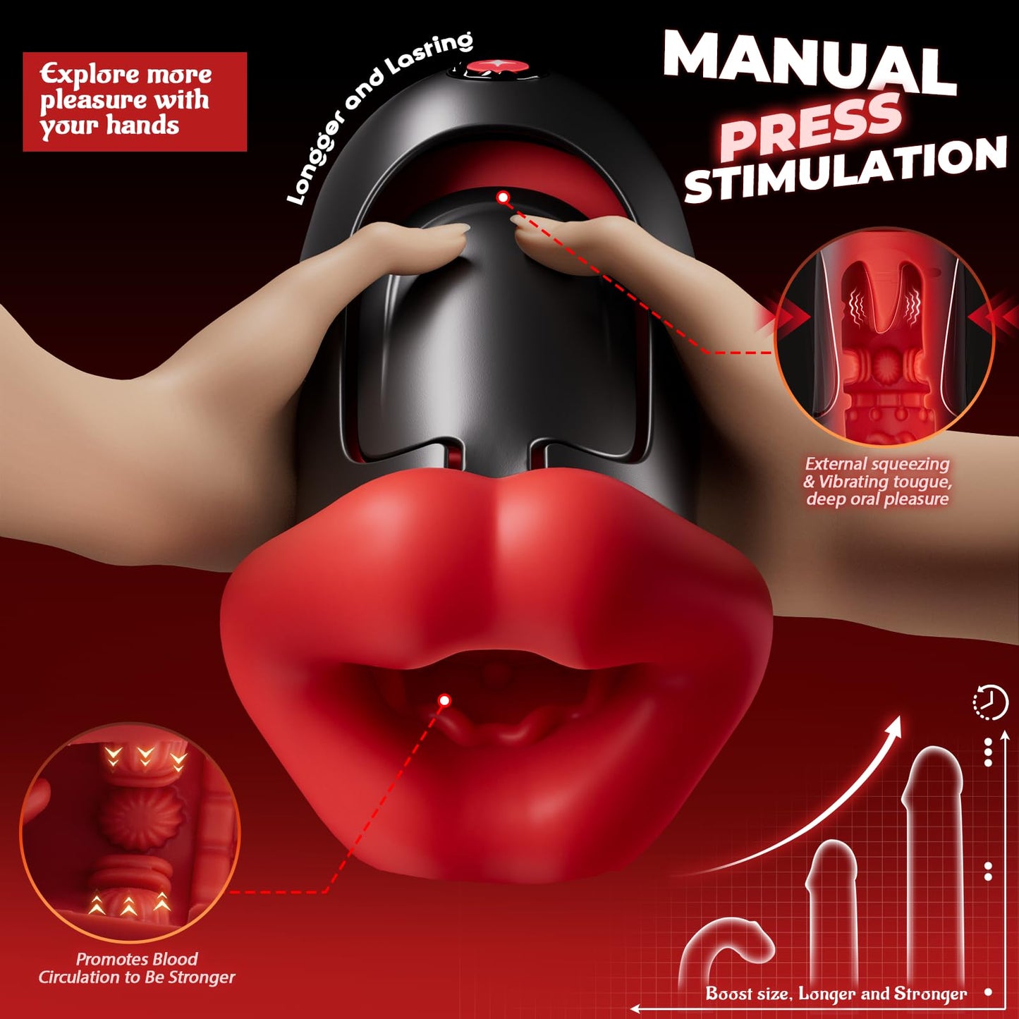 Vibrating Male Masturbator Pocket Pussy - APP Control Squeezable Pocket Pussies Blowjob Machine Sex Toys for Men with Dual 10 Vibrating Modes, Skin Friendly Silicone Male Stroker Penis Pump