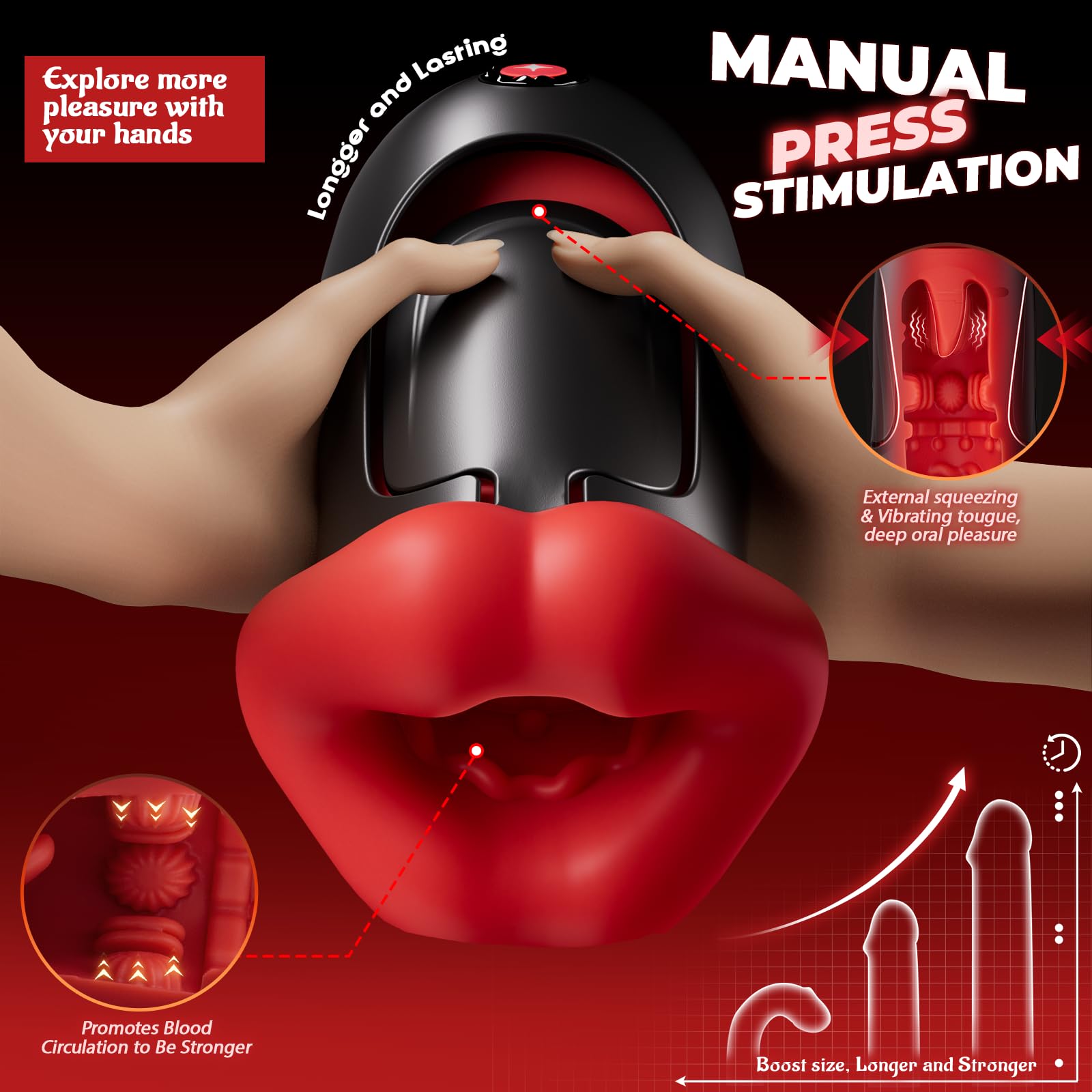 Vibrating Male Masturbator Pocket Pussy - APP Control Squeezable Pocket Pussies Blowjob Machine Sex Toys for Men with Dual 10 Vibrating Modes, Skin Friendly Silicone Male Stroker Penis Pump