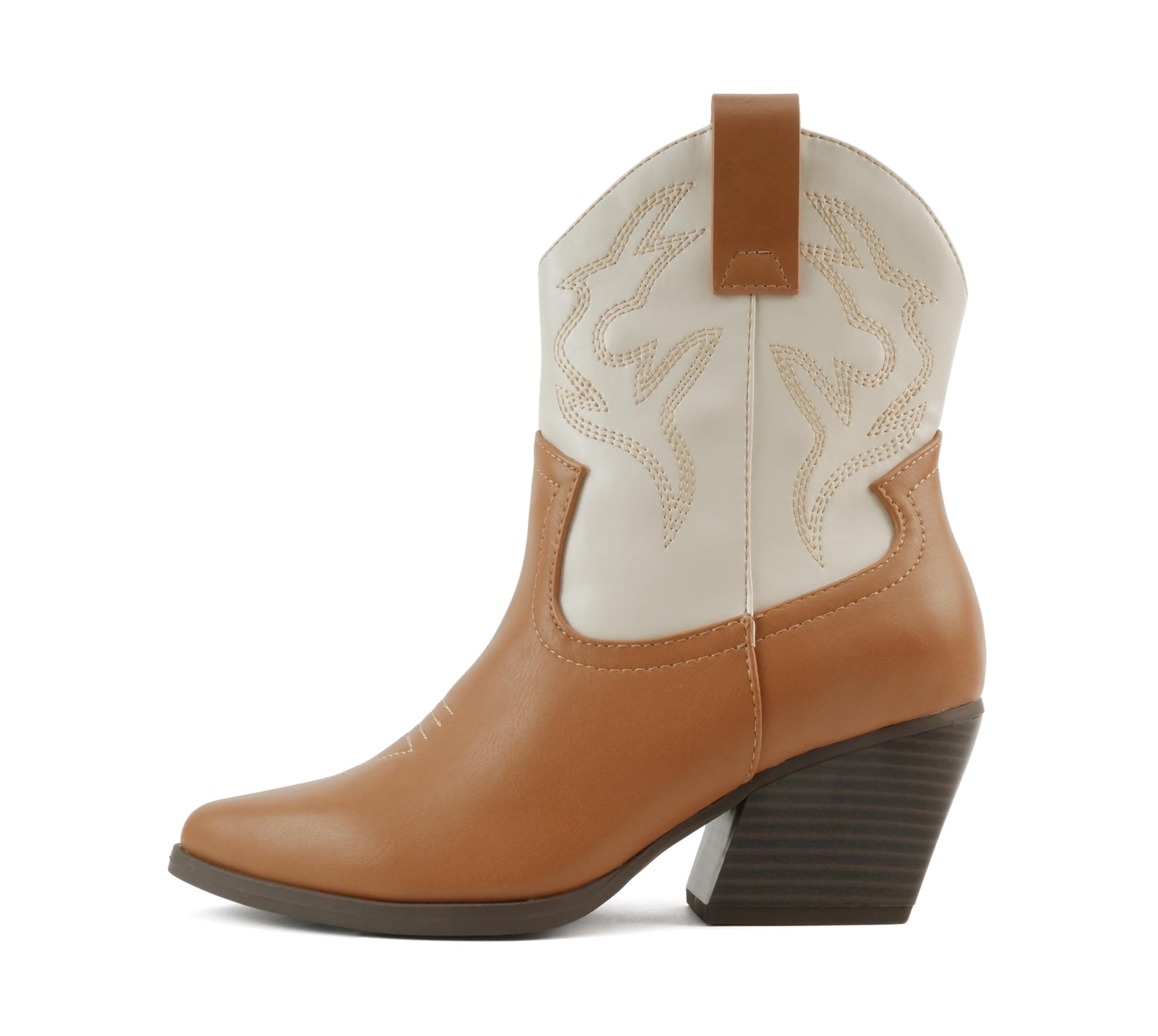 Soda “BLAZING” ~ Women Western Bootie Pointe Toe with Low Heel (Wide Fit Available)