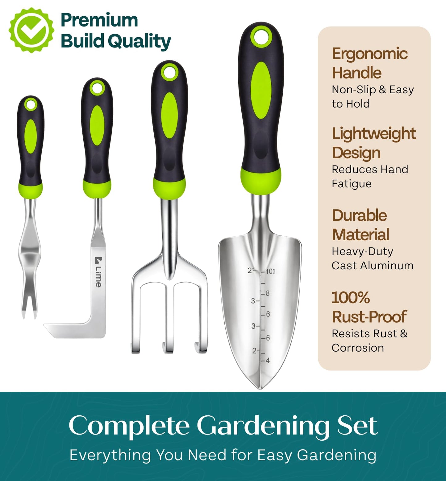 Heavy Duty Gardening Tools - Gardening Gifts for Women, Men, Mom, Dad - Durable, Ergonomic Garden Tools Set