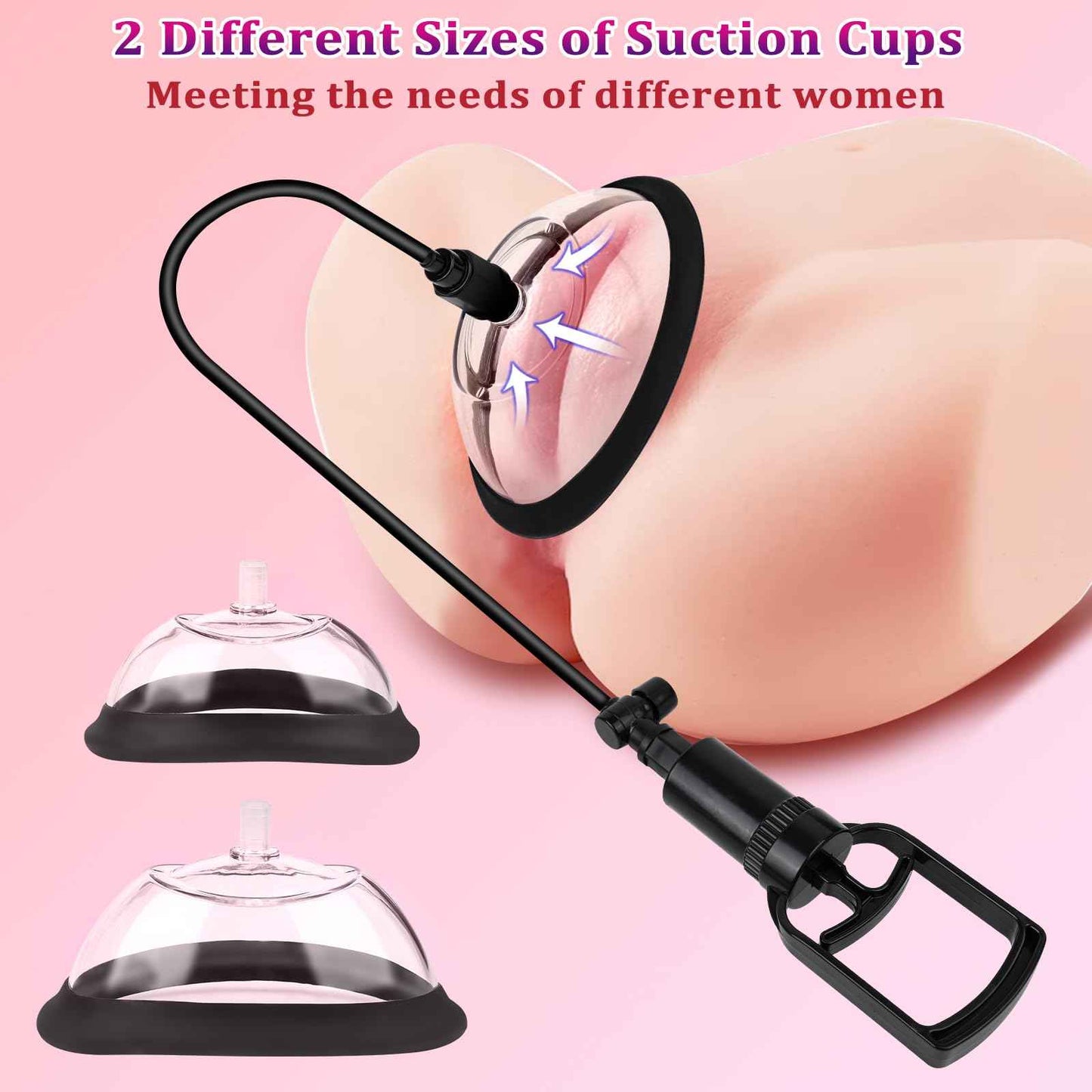 Pussy Pump Nipple Sucking Toys for Women - Female Vacuum Vagina Pump with 4 Cups & Clitoral Sucking for BDSM Pleasure