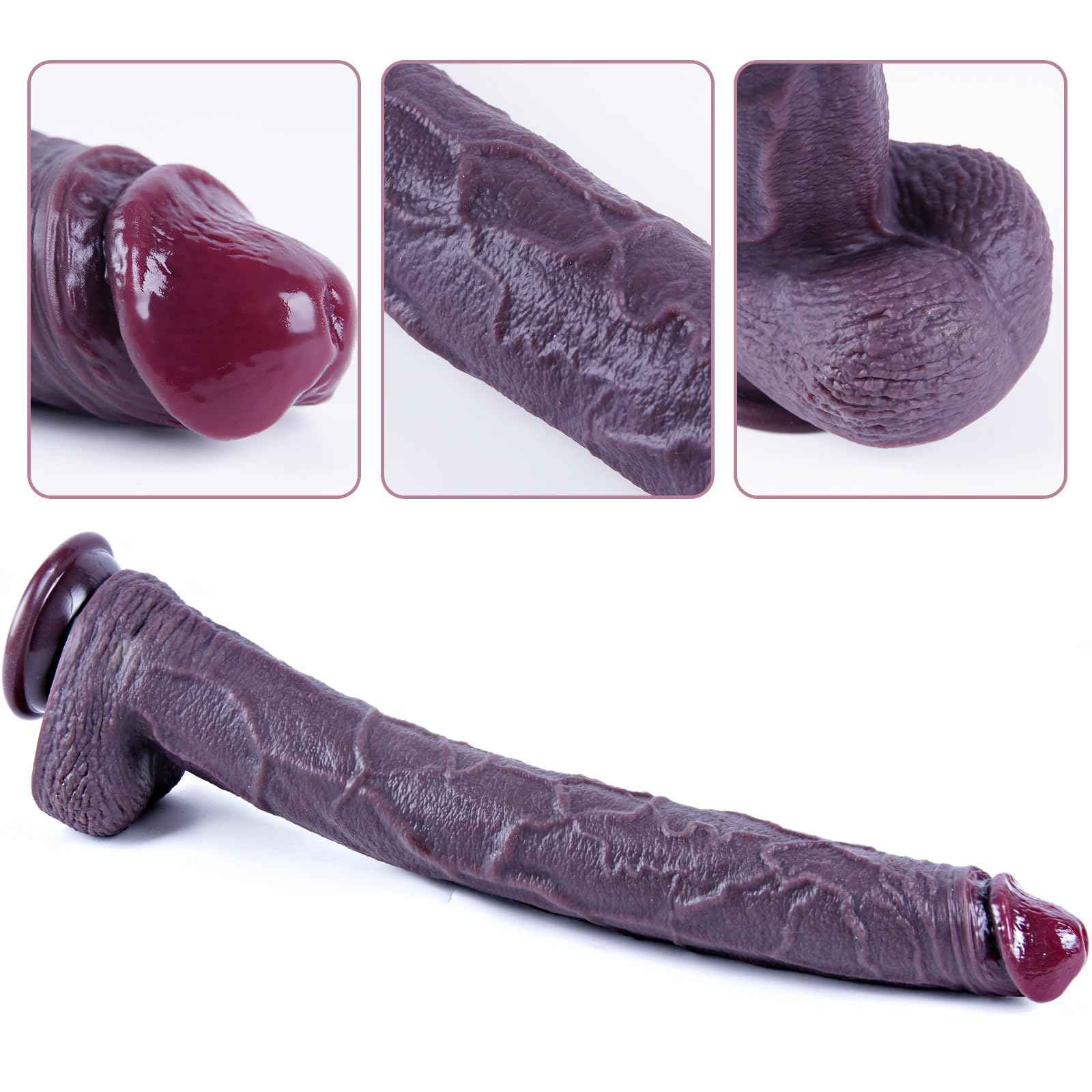 16.5 inch Giant Extra Long Dildo, Realistic Silicone Thick Dildo with Strong Suction Cup