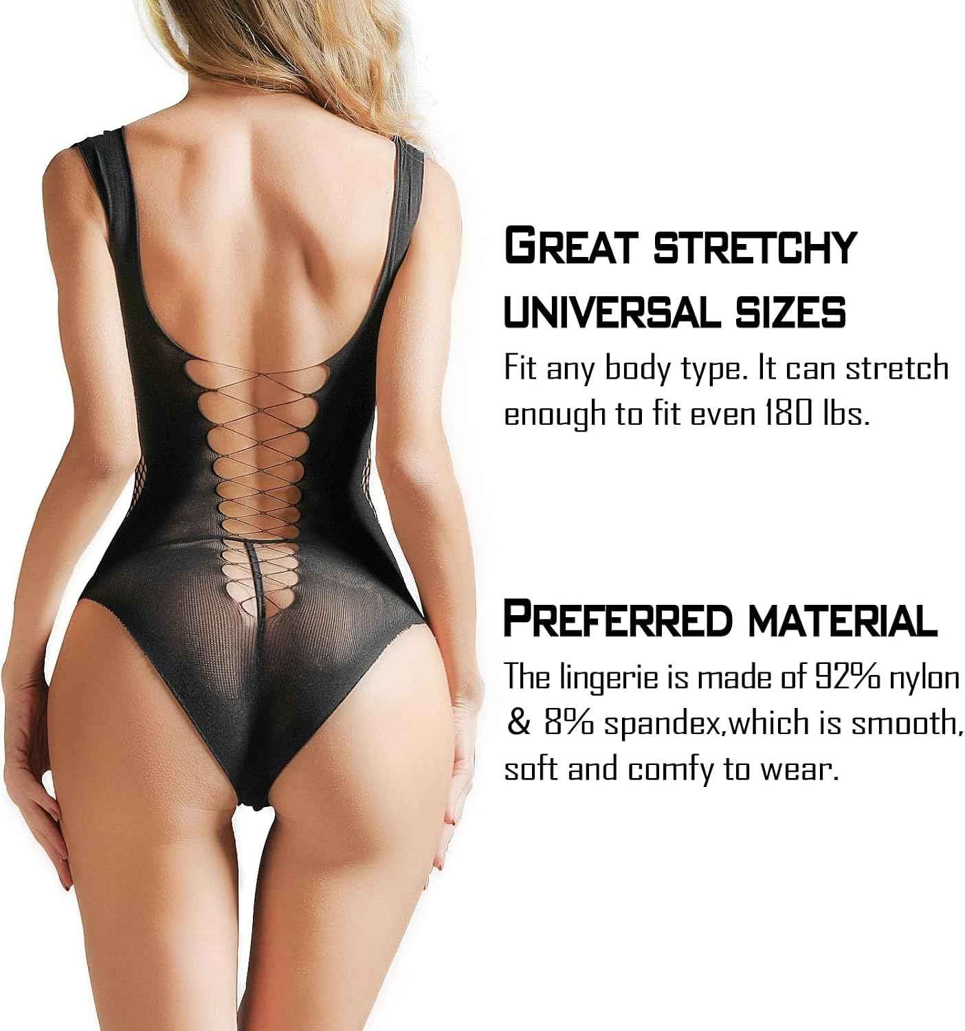 Famstar Sexy Lingerie for Women Naughty Fishnet Lingerie Set Bodysuit Outfits Teddy Babydoll Erotic Mesh Women’s Outfits