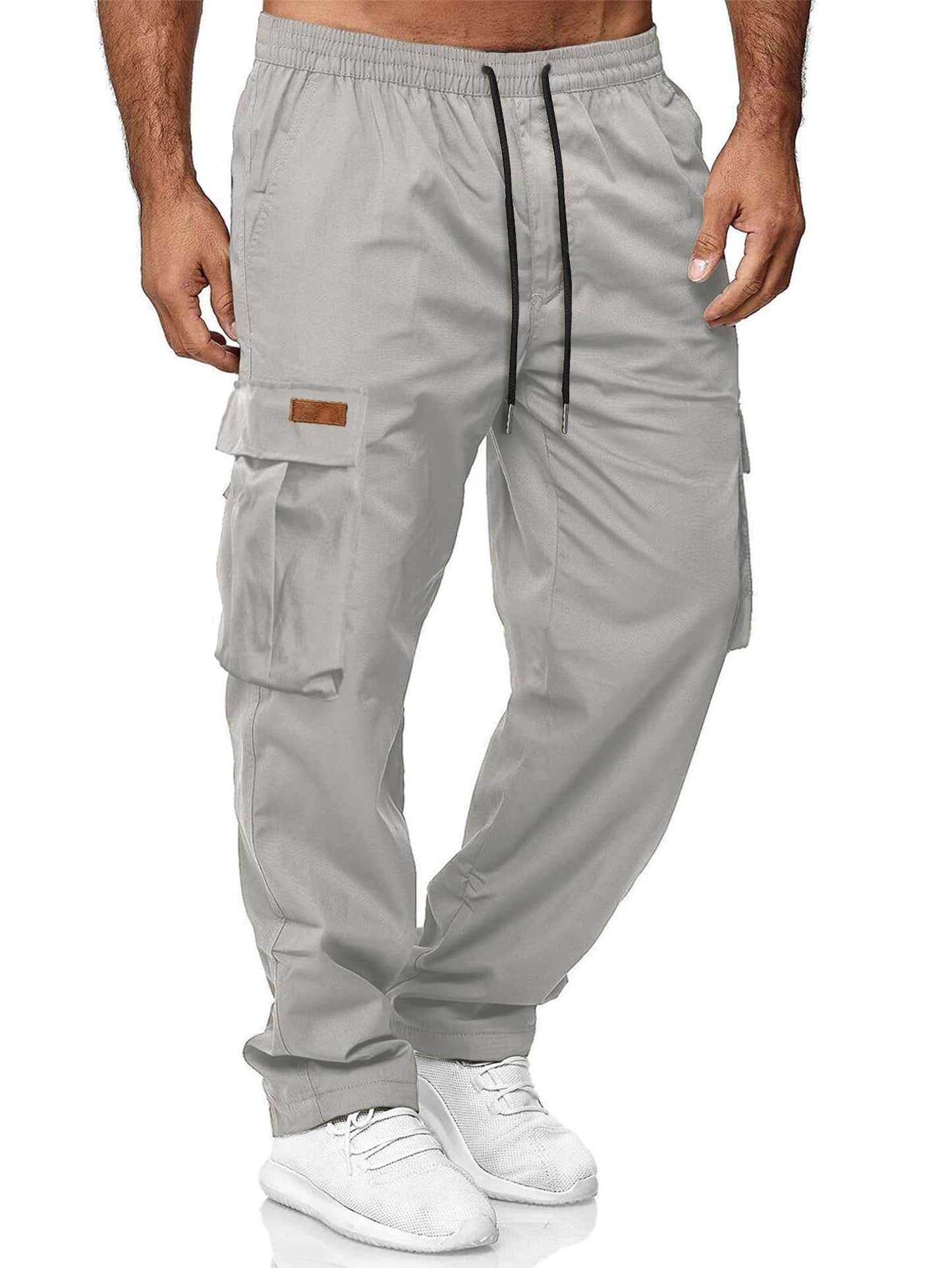 HOTake Men's Casual Cargo Sweatpants Waist Drawstring Joggers Hiking Tactical Pants for Men with Pockets