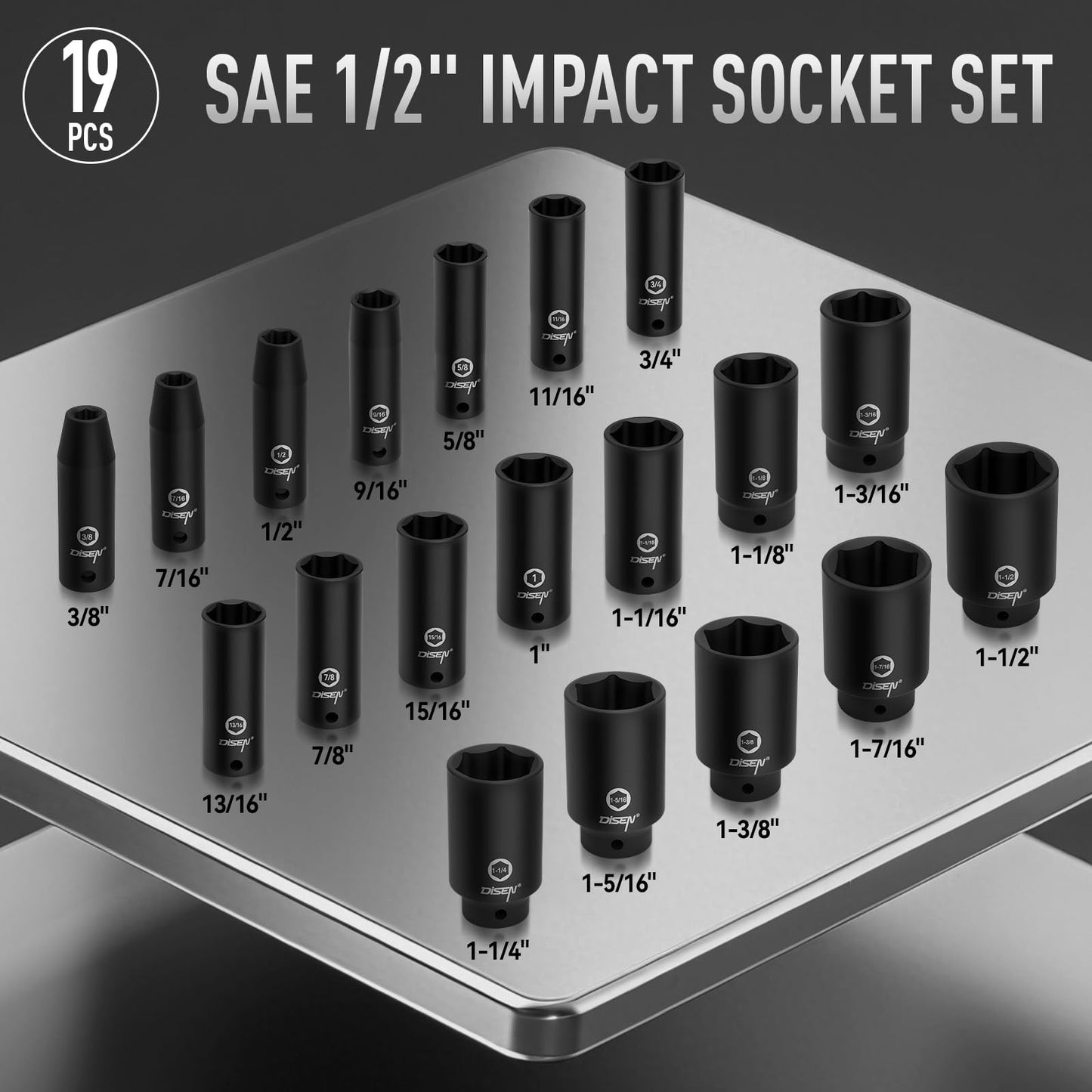 DISEN Torx Bit Socket and Female External Socket Set, Premium CR-V & S2 Alloy Steel, Impact Socket Adapter Set,High Torque Laser Marked for Automotive Mechanic