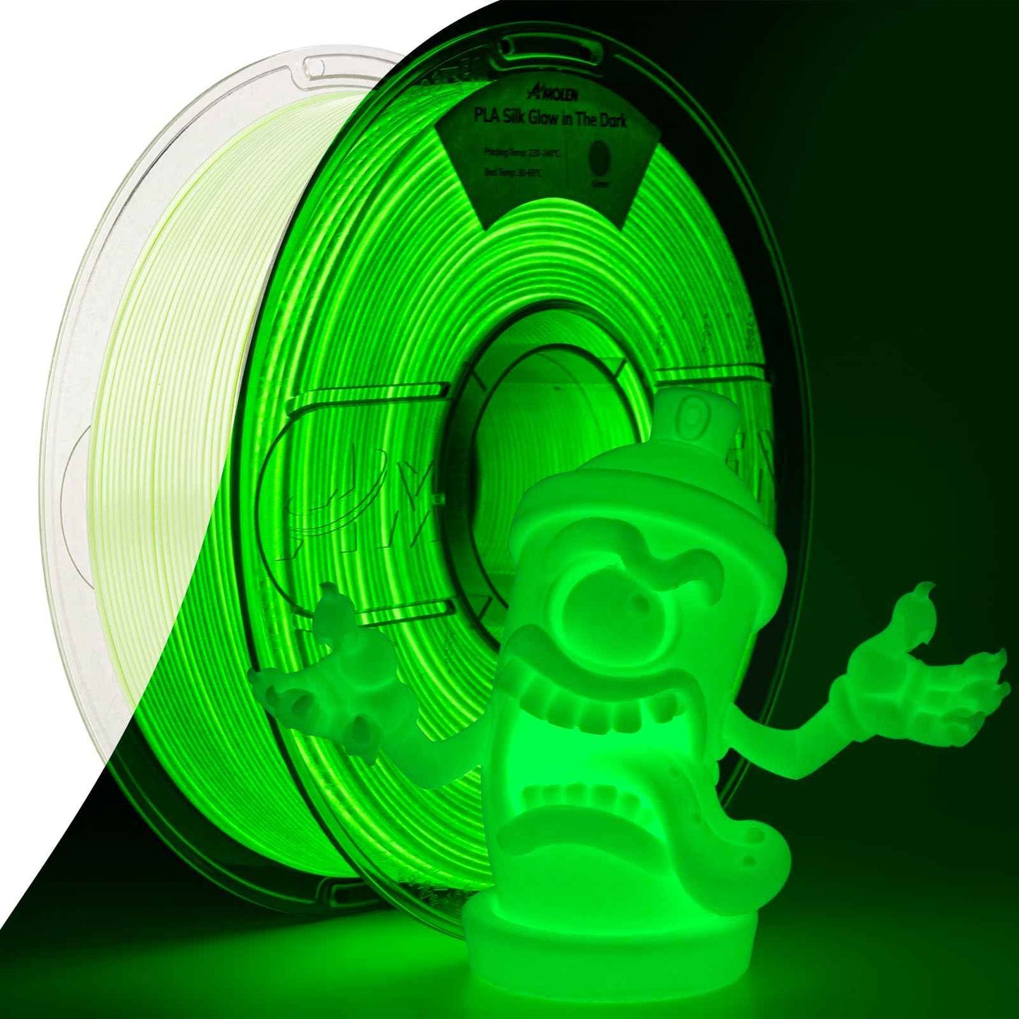 AMOLEN Glow in The Dark PLA Filament, 1.75mm PLA 3D Printer Filament