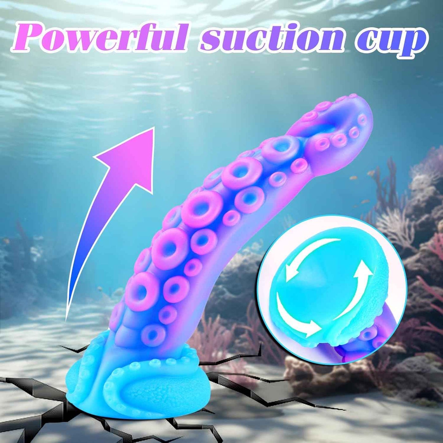 7" Beginner Small Monster Tentacle Dildo with Suction Cup, Silicone Fantasy Dragon Anal Plug, Realistic Tentacle Octopus Penis Conical Alien Dildo, Purple Blue G spot Adult Sex Toy for Men Gay Women