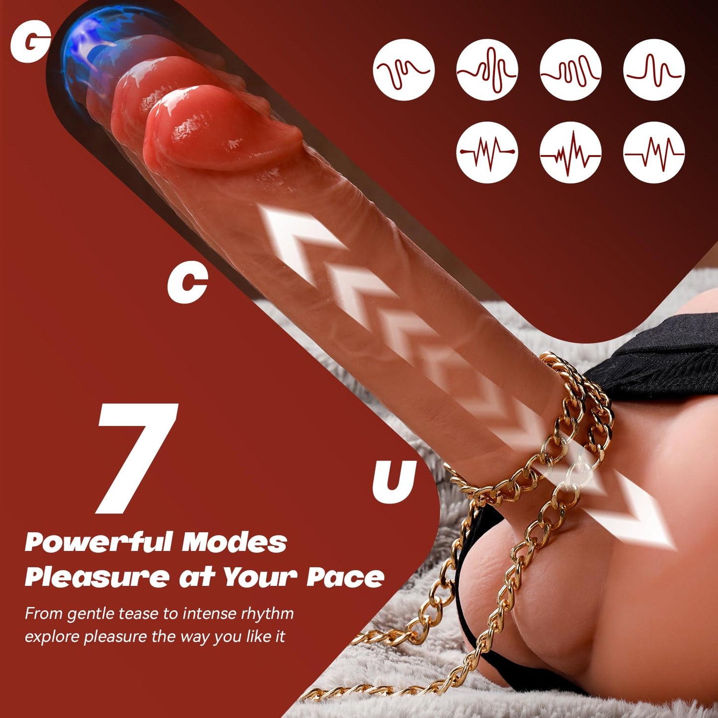 Baquick Thrusting Dildo Vibrator Sex Toys - Women Hands-Free Ride Penis